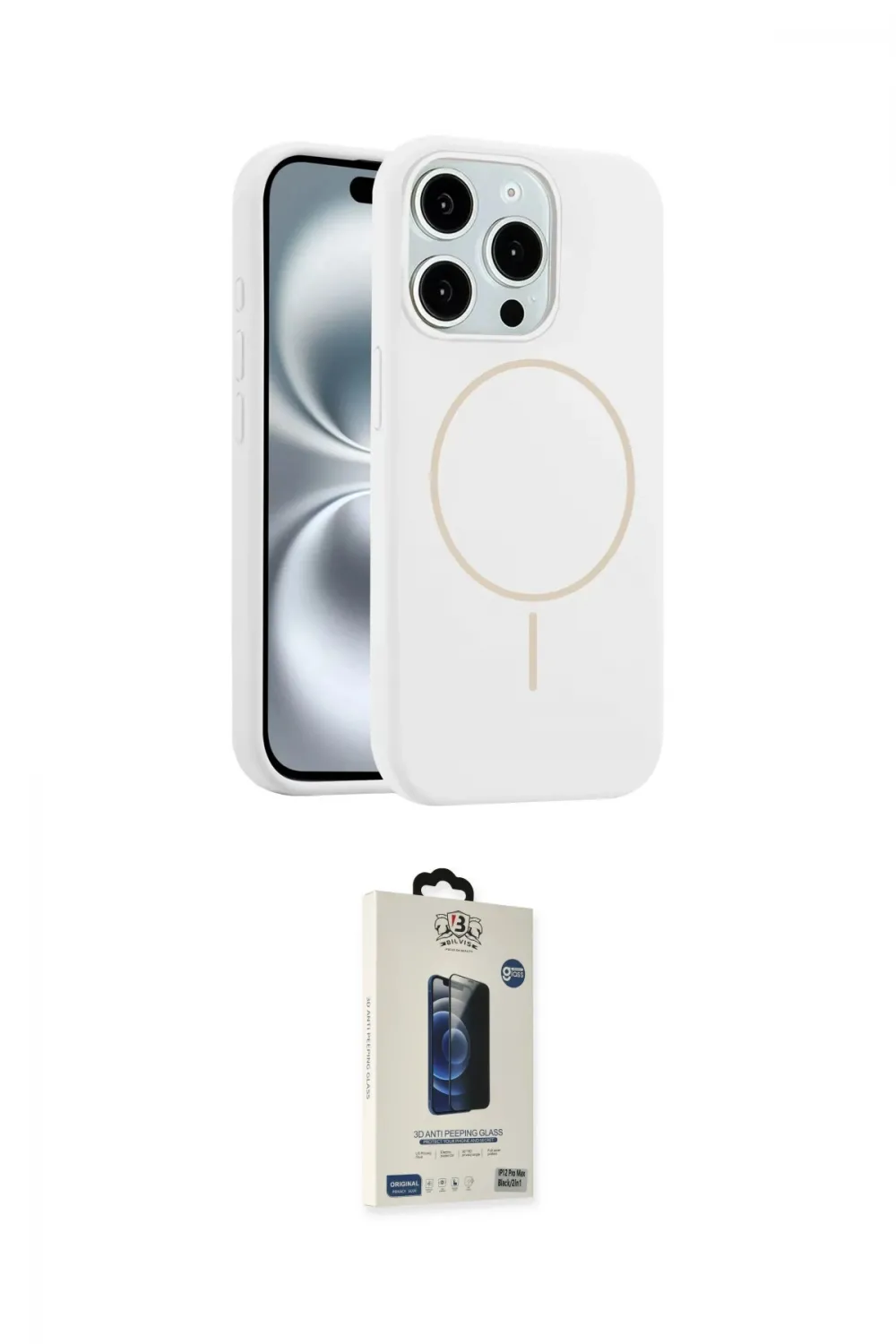 ieg™ iPhone 14 Pro Max Kılıf Yankı Form Serisi - Siyah Bilvis Hayalet Cam Ekran Koruyucu