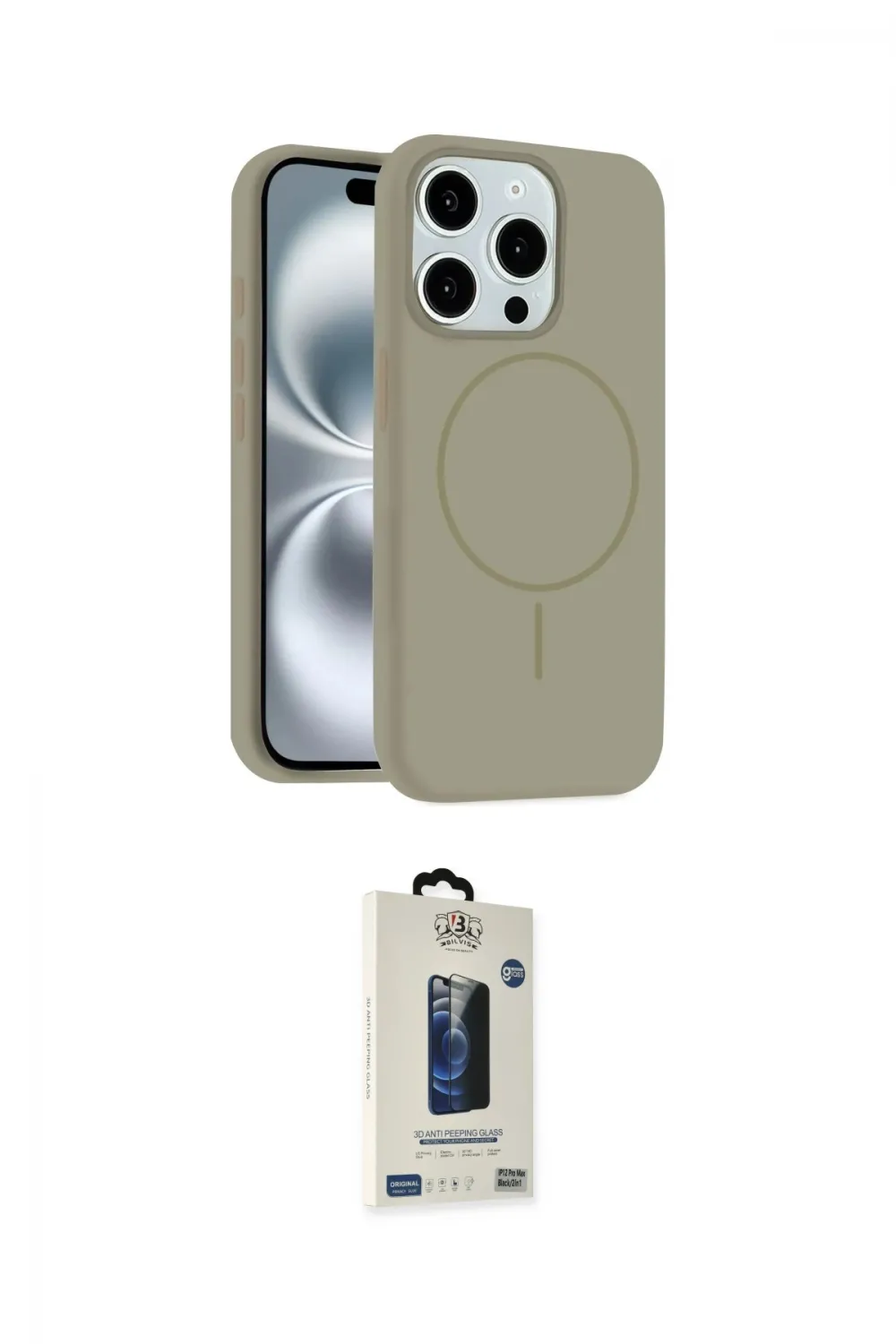 ieg™ iPhone 14 Pro Max Kılıf Yankı Form Serisi - Siyah Bilvis Hayalet Cam Ekran Koruyucu