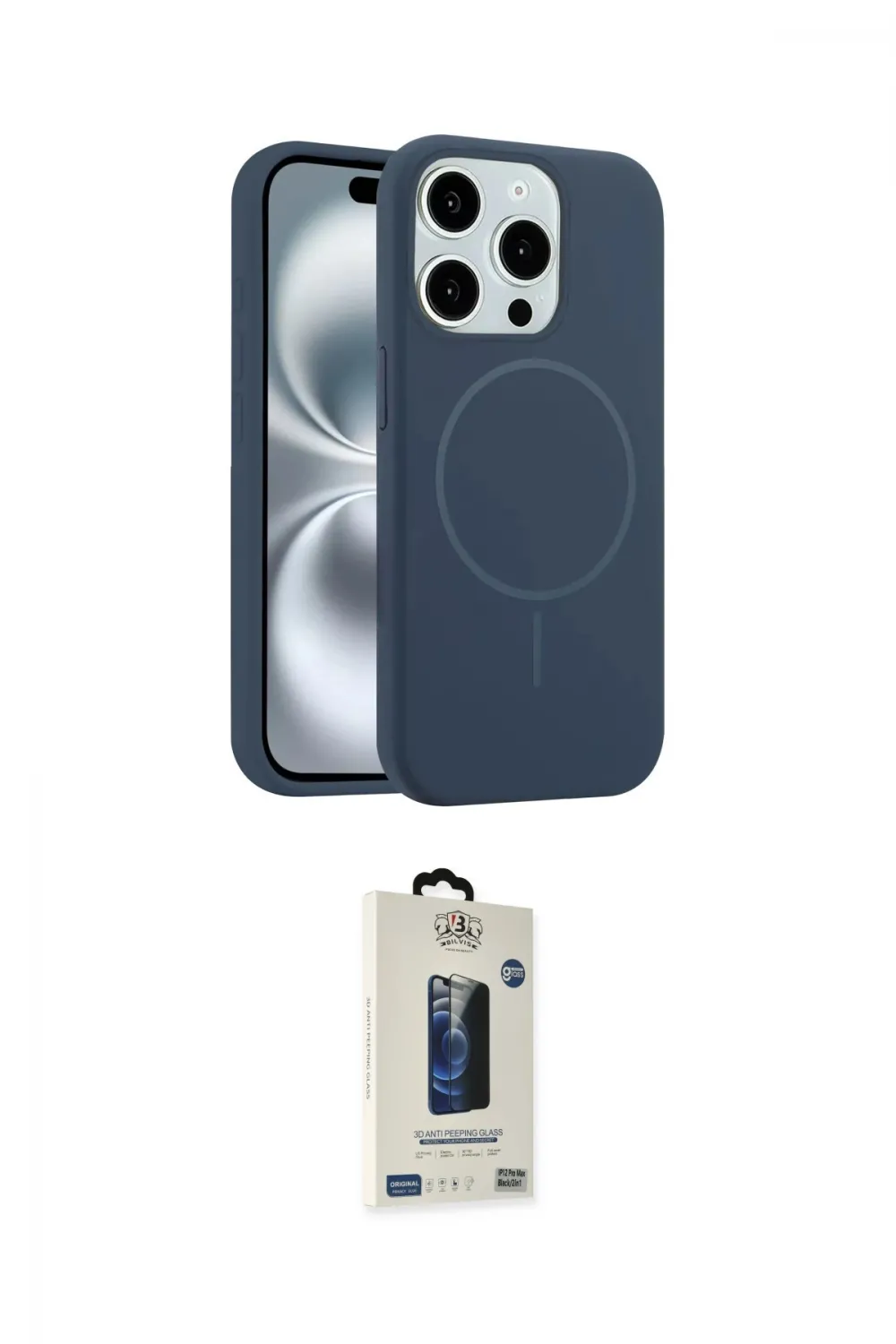 ieg™ iPhone 14 Pro Max Kılıf Yankı Form Serisi - Siyah Bilvis Hayalet Cam Ekran Koruyucu