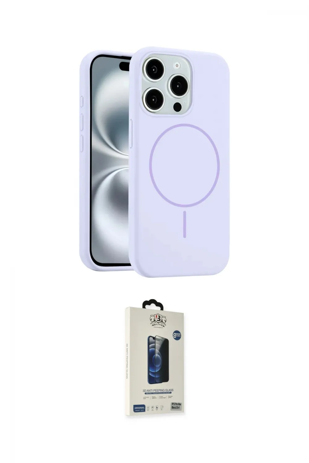 ieg™ iPhone 14 Pro Max Kılıf Yankı Form Serisi - Siyah Bilvis Hayalet Cam Ekran Koruyucu