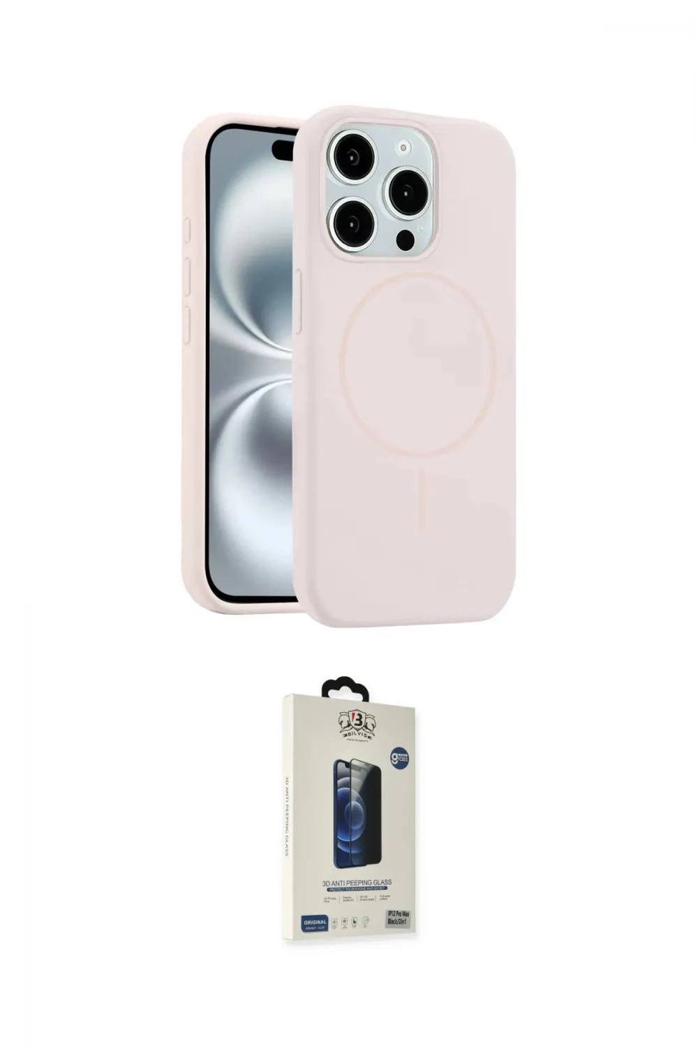 ieg™ iPhone 14 Pro Max Kılıf Yankı Form Serisi - Siyah Bilvis Hayalet Cam Ekran Koruyucu