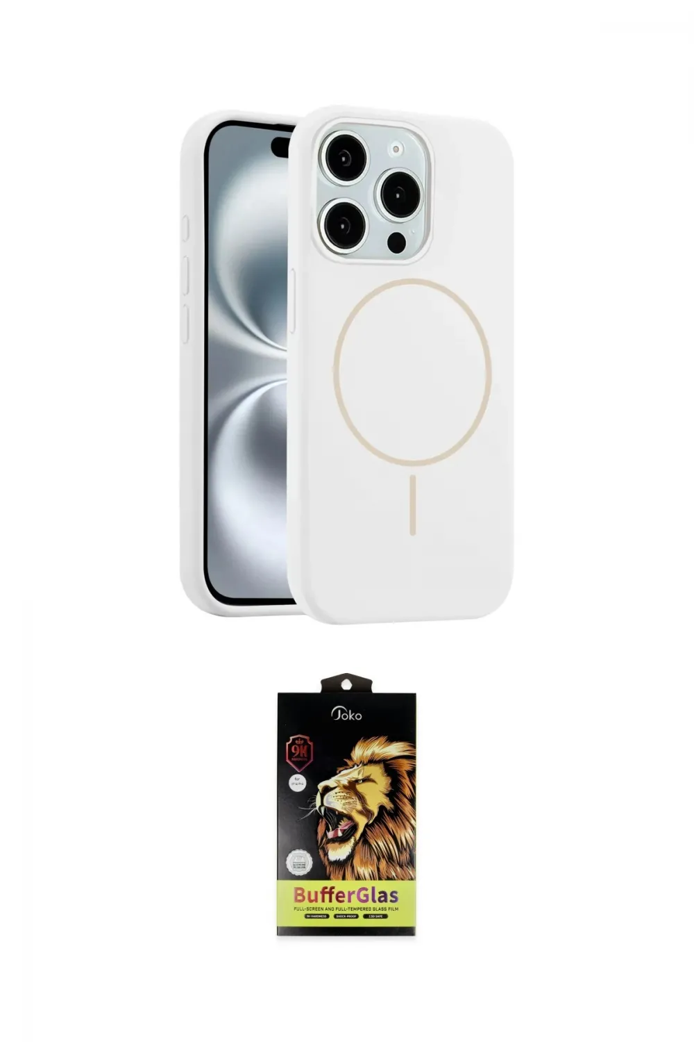 ieg™ iPhone 14 Pro Max Kılıf Yankı Form Serisi - Siyah Buffer Cam Ekran Koruyucu