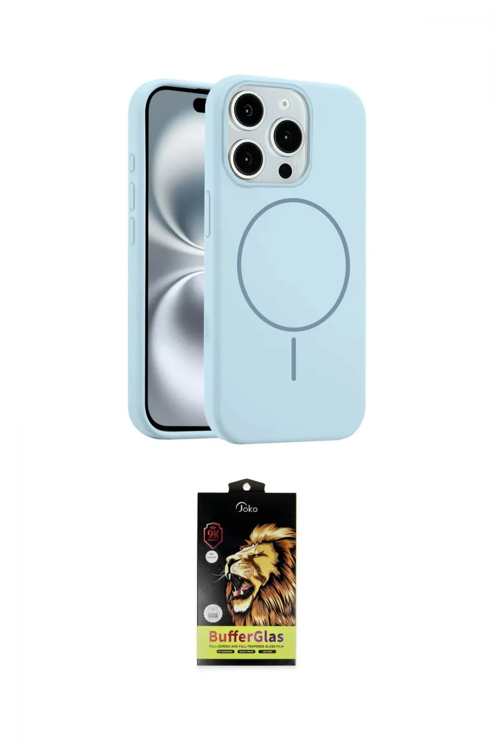 ieg™ iPhone 14 Pro Max Kılıf Yankı Form Serisi - Siyah Buffer Cam Ekran Koruyucu