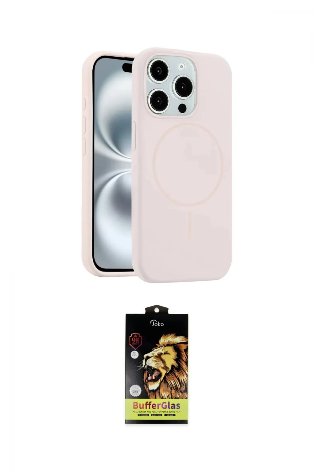 ieg™ iPhone 14 Pro Max Kılıf Yankı Form Serisi - Siyah Buffer Cam Ekran Koruyucu