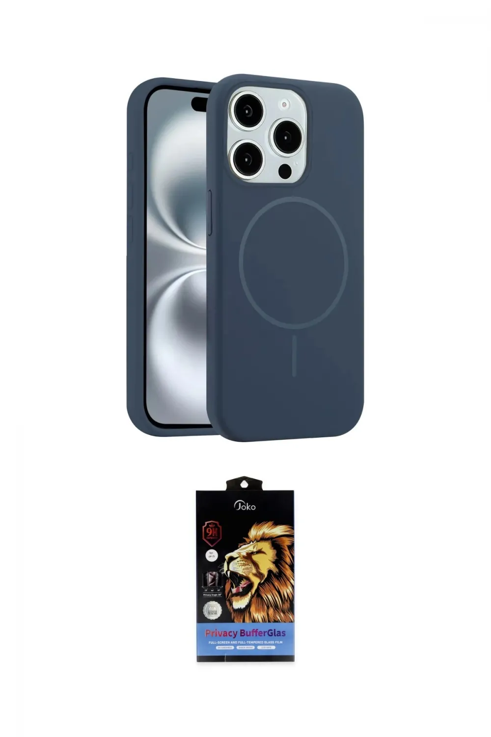 ieg™ iPhone 14 Pro Max Kılıf Yankı Form Serisi - Siyah Buffer Hayalet Cam Ekran Koruyucu