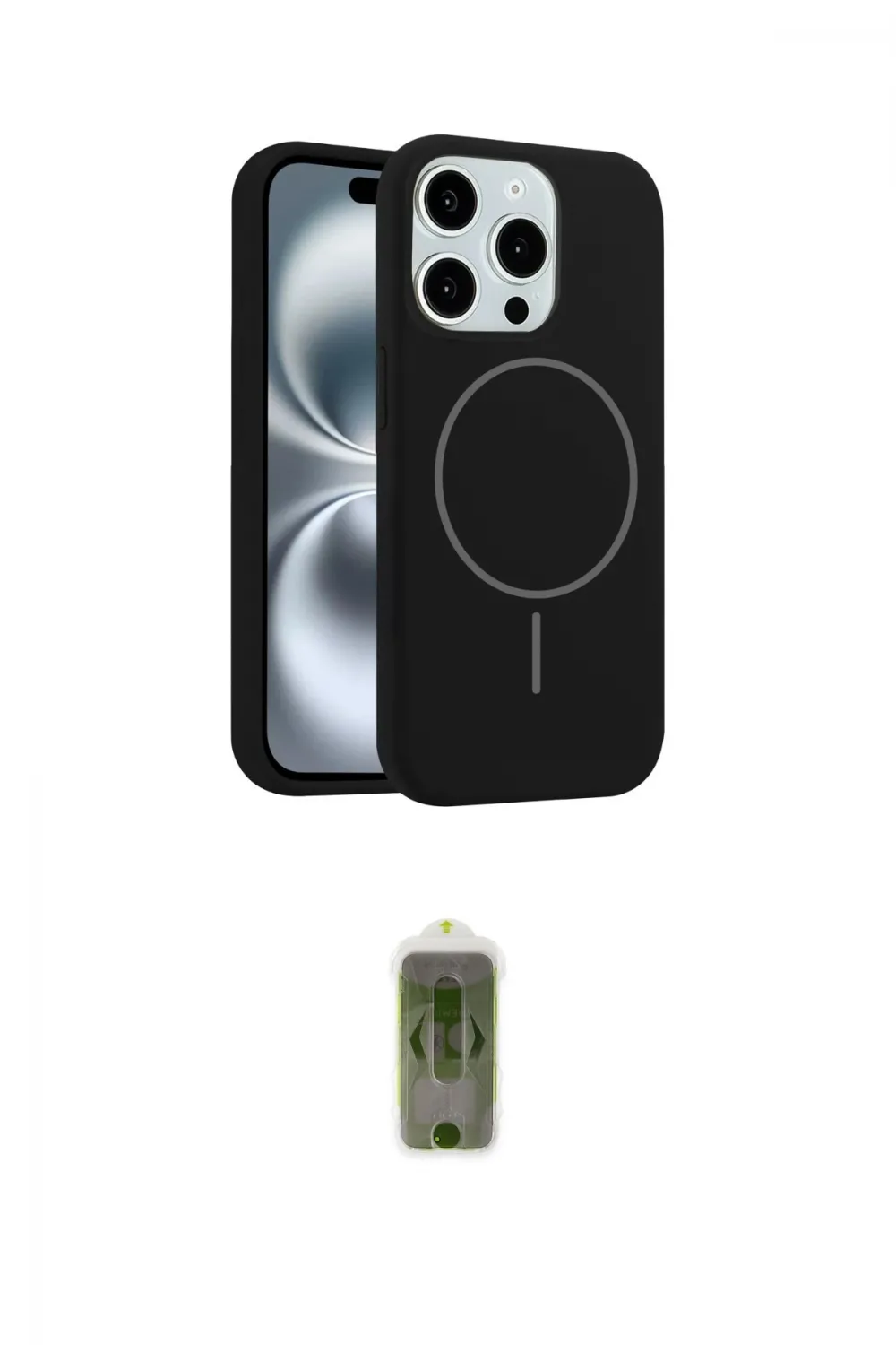 ieg™ iPhone 14 Pro Max Kılıf Yankı Form Serisi - Siyah Joko Magic 5D Hayalet Cam