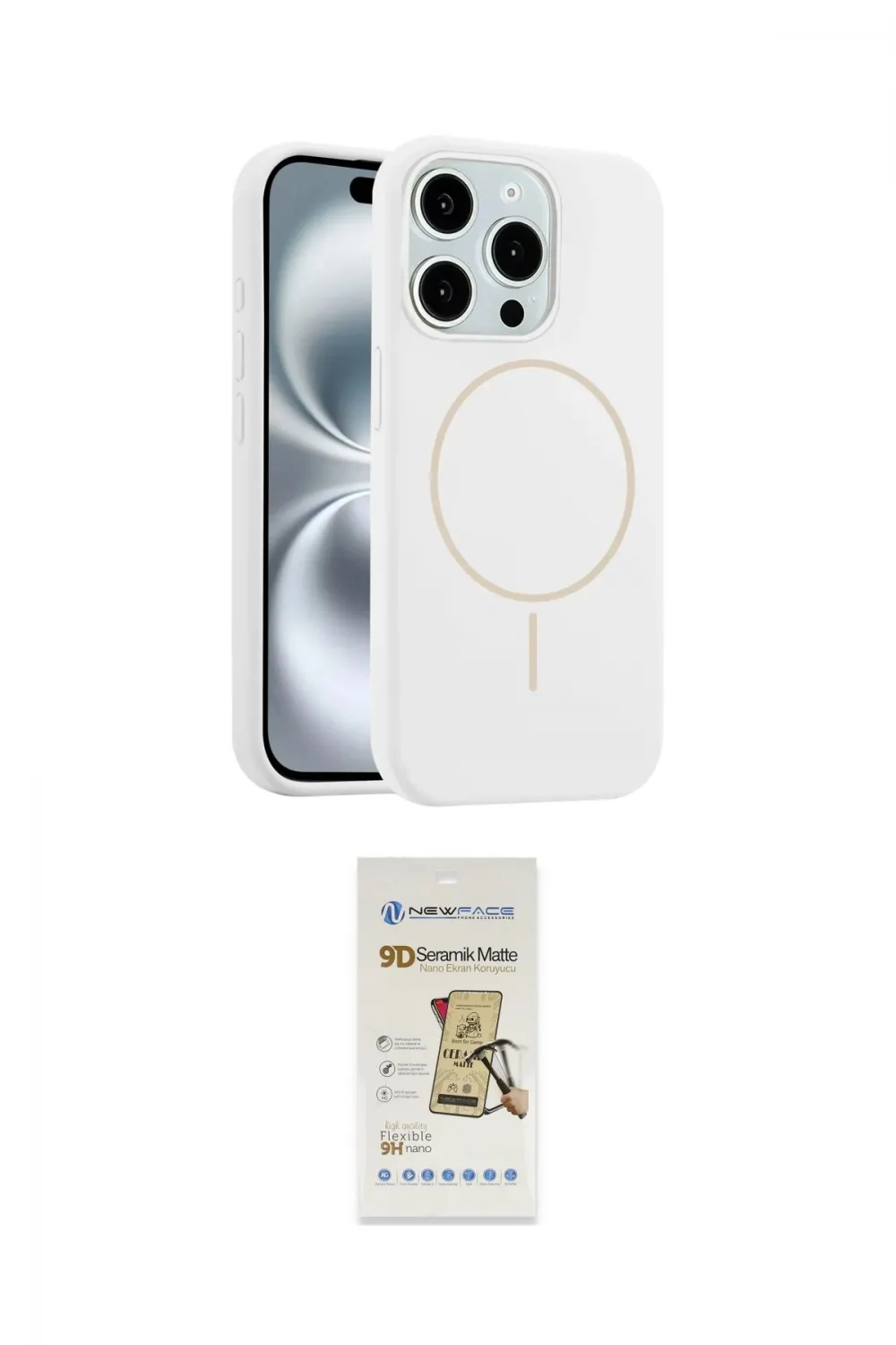 ieg™ iPhone 14 Pro Max Kılıf Yankı Form Serisi - Siyah Mat Seramik Nano Ekran Koruyucu
