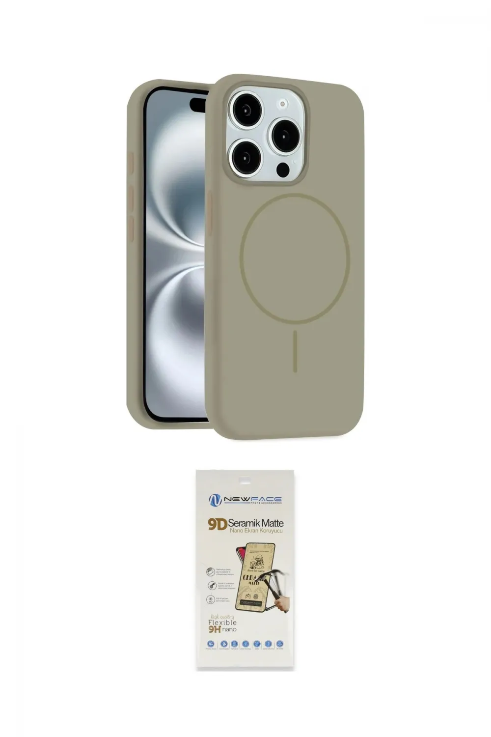 ieg™ iPhone 14 Pro Max Kılıf Yankı Form Serisi - Siyah Mat Seramik Nano Ekran Koruyucu