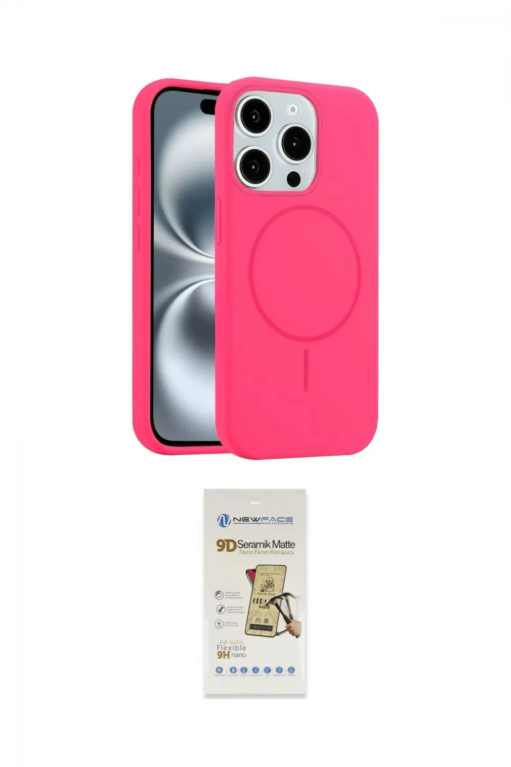 ieg™ iPhone 14 Pro Max Kılıf Yankı Form Serisi - Siyah Mat Seramik Nano Ekran Koruyucu