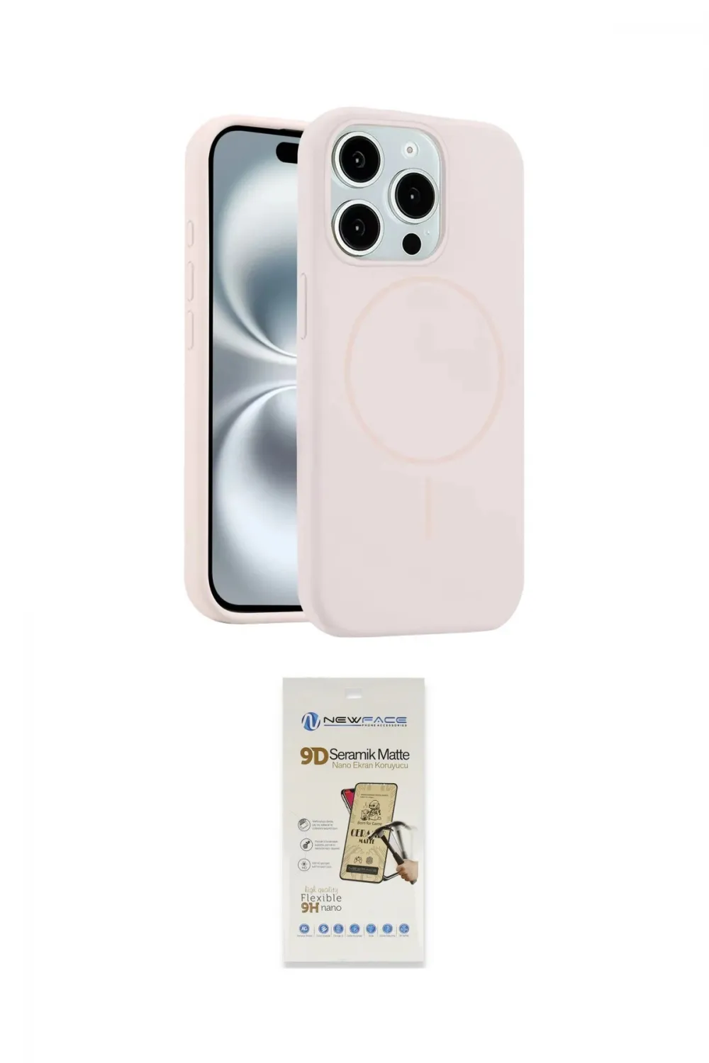 ieg™ iPhone 14 Pro Max Kılıf Yankı Form Serisi - Siyah Mat Seramik Nano Ekran Koruyucu