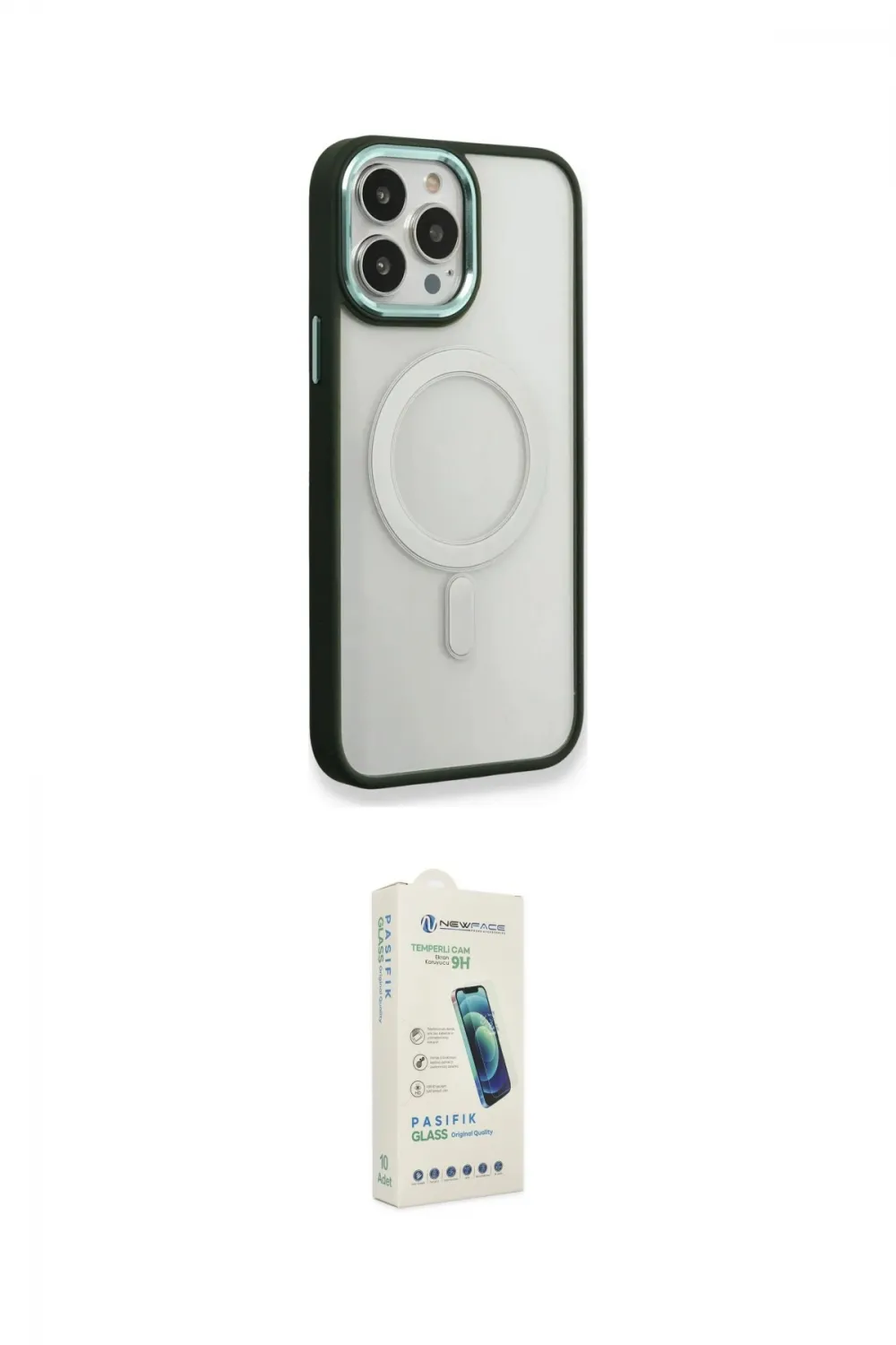 ieg™ iPhone 14 Pro Max Kılıf Yankı Işık Özel Seri - Şeffaf Pasifik Cam Ekran Koruyucu