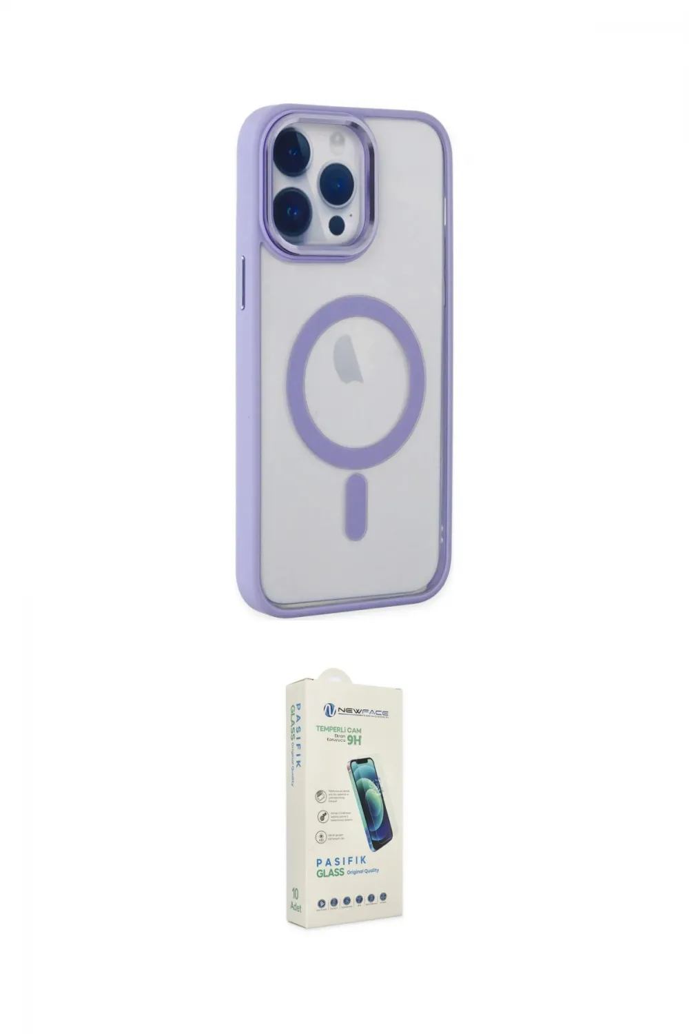 ieg™ iPhone 14 Pro Max Kılıf Yankı Işık Özel Seri - Şeffaf Pasifik Cam Ekran Koruyucu