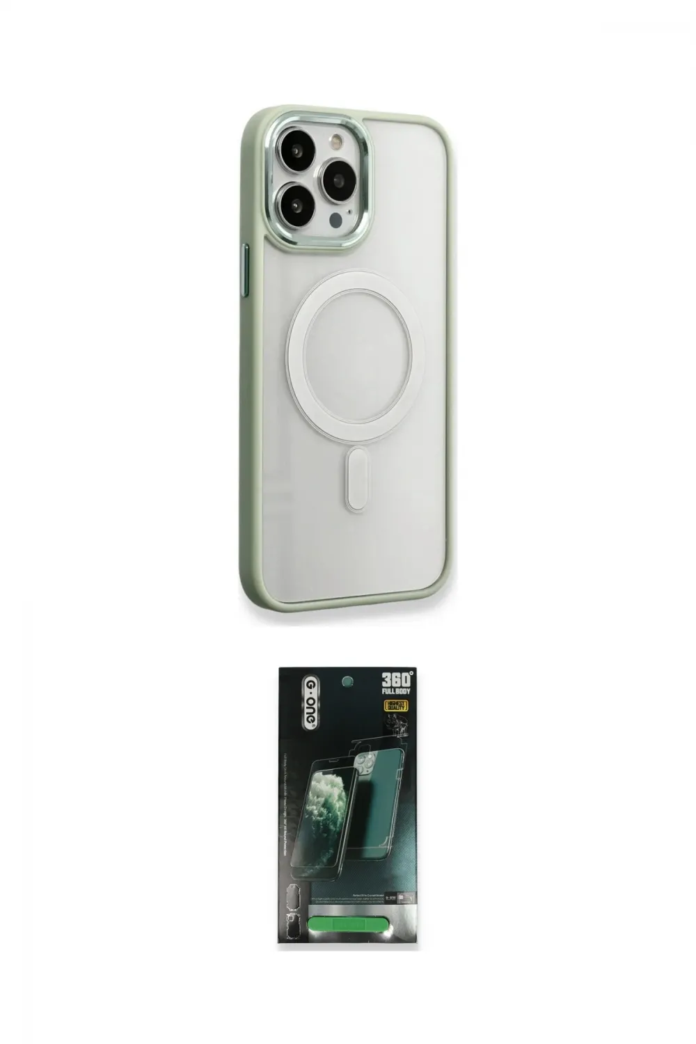 ieg™ iPhone 14 Pro Max Kılıf Yankı Işık Özel Seri - Siyah 360 Mat Full Body Arka Koruyucu