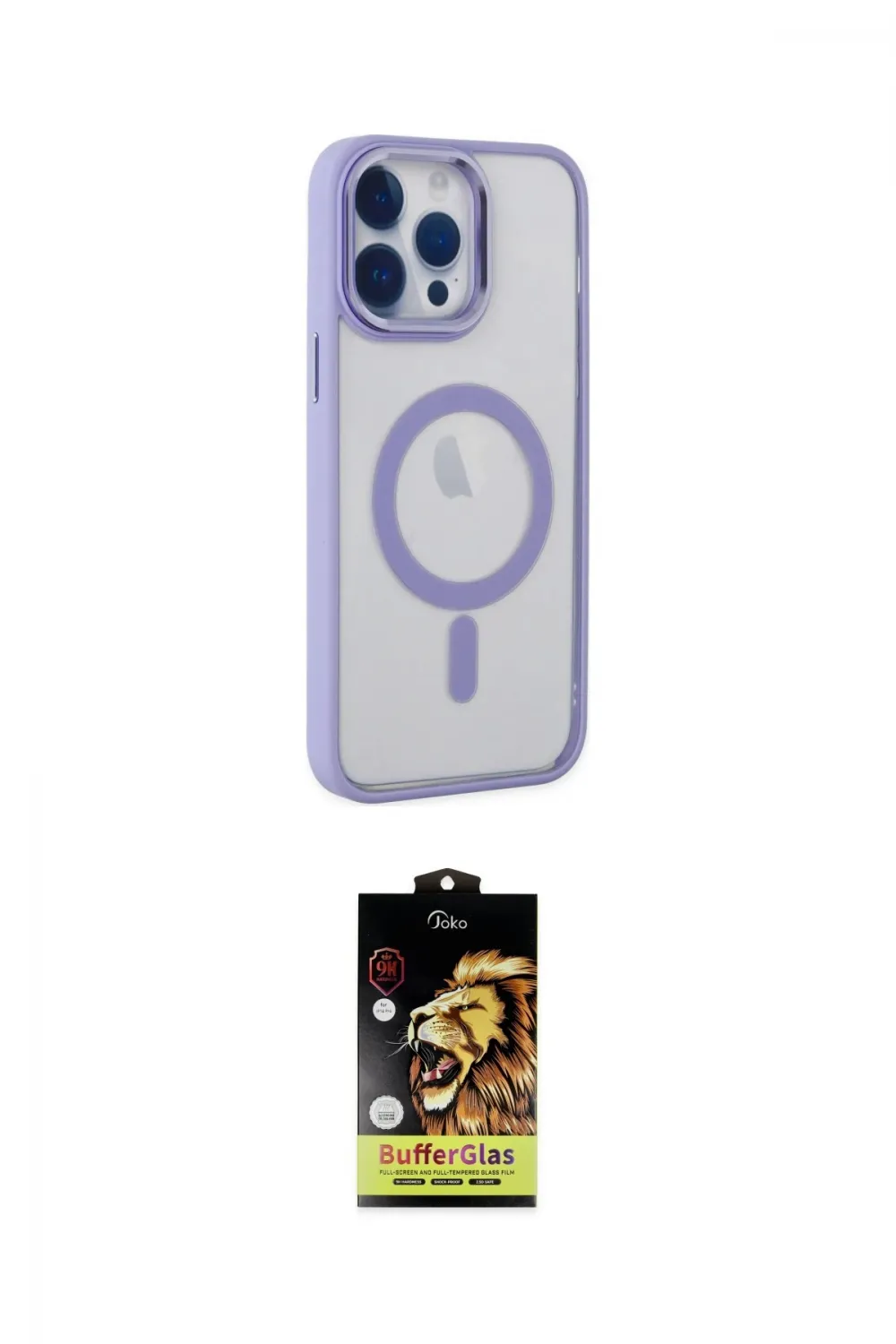 ieg™ iPhone 14 Pro Max Kılıf Yankı Işık Özel Seri - Siyah Buffer Cam Ekran Koruyucu