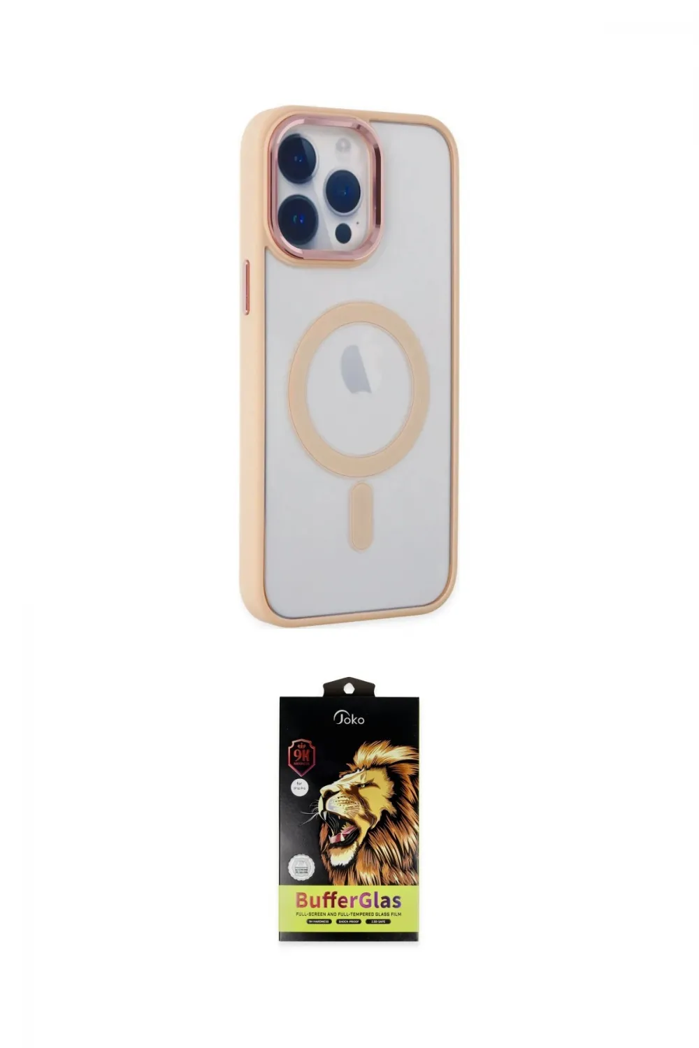 ieg™ iPhone 14 Pro Max Kılıf Yankı Işık Özel Seri - Siyah Buffer Cam Ekran Koruyucu