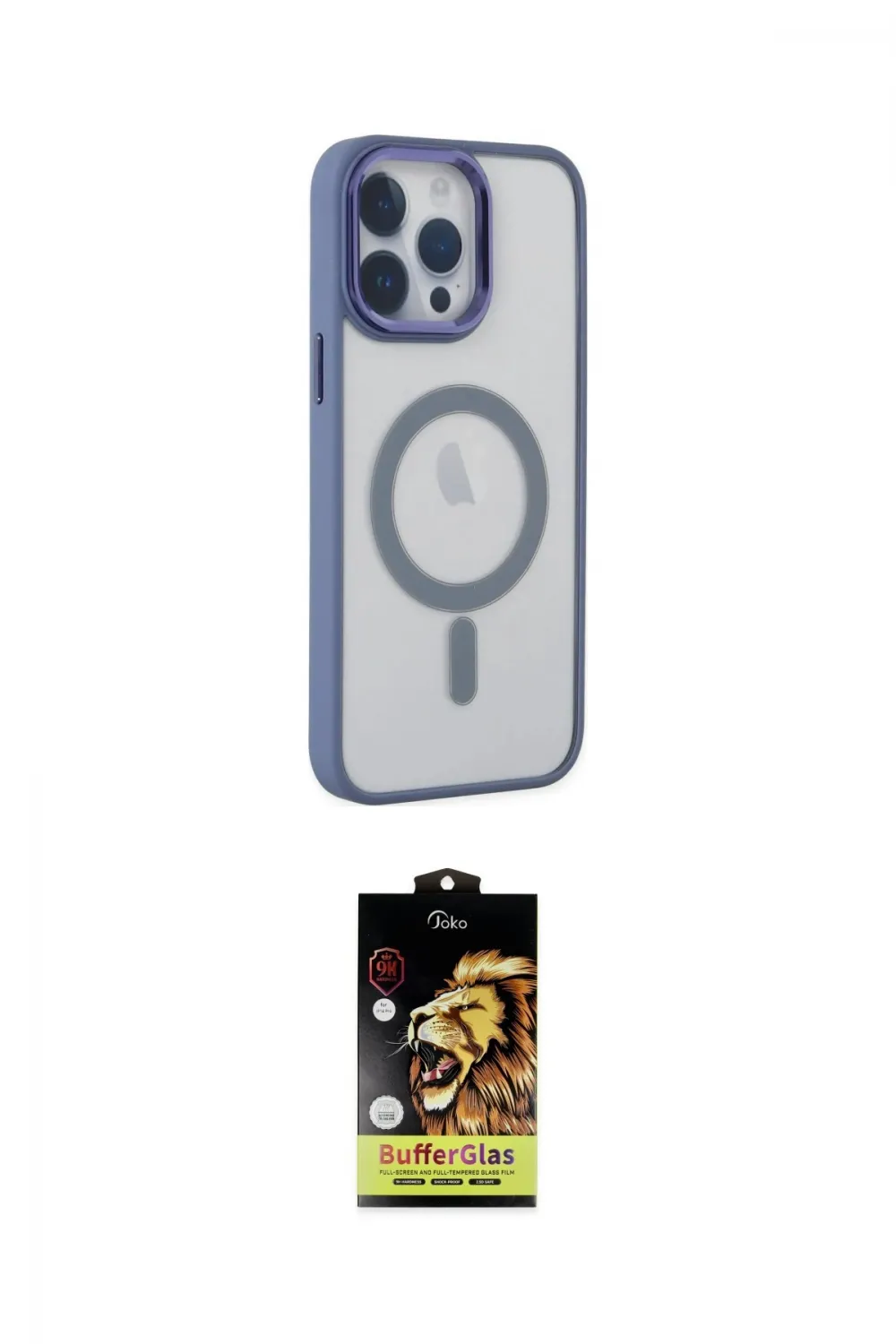 ieg™ iPhone 14 Pro Max Kılıf Yankı Işık Özel Seri - Siyah Buffer Cam Ekran Koruyucu