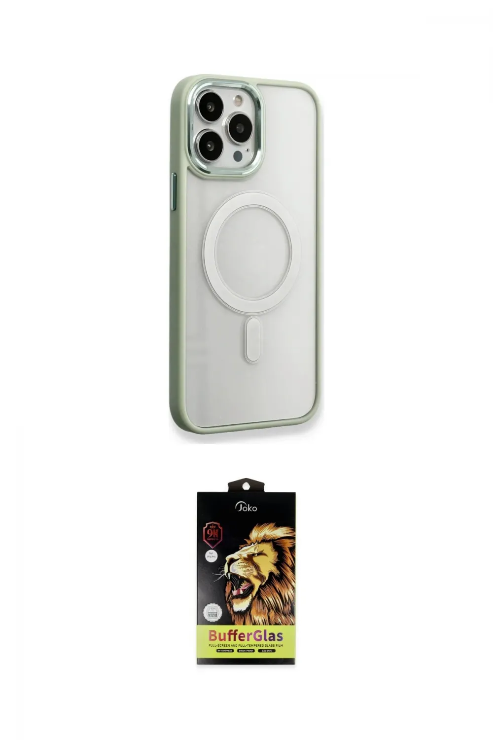 ieg™ iPhone 14 Pro Max Kılıf Yankı Işık Özel Seri - Siyah Buffer Cam Ekran Koruyucu