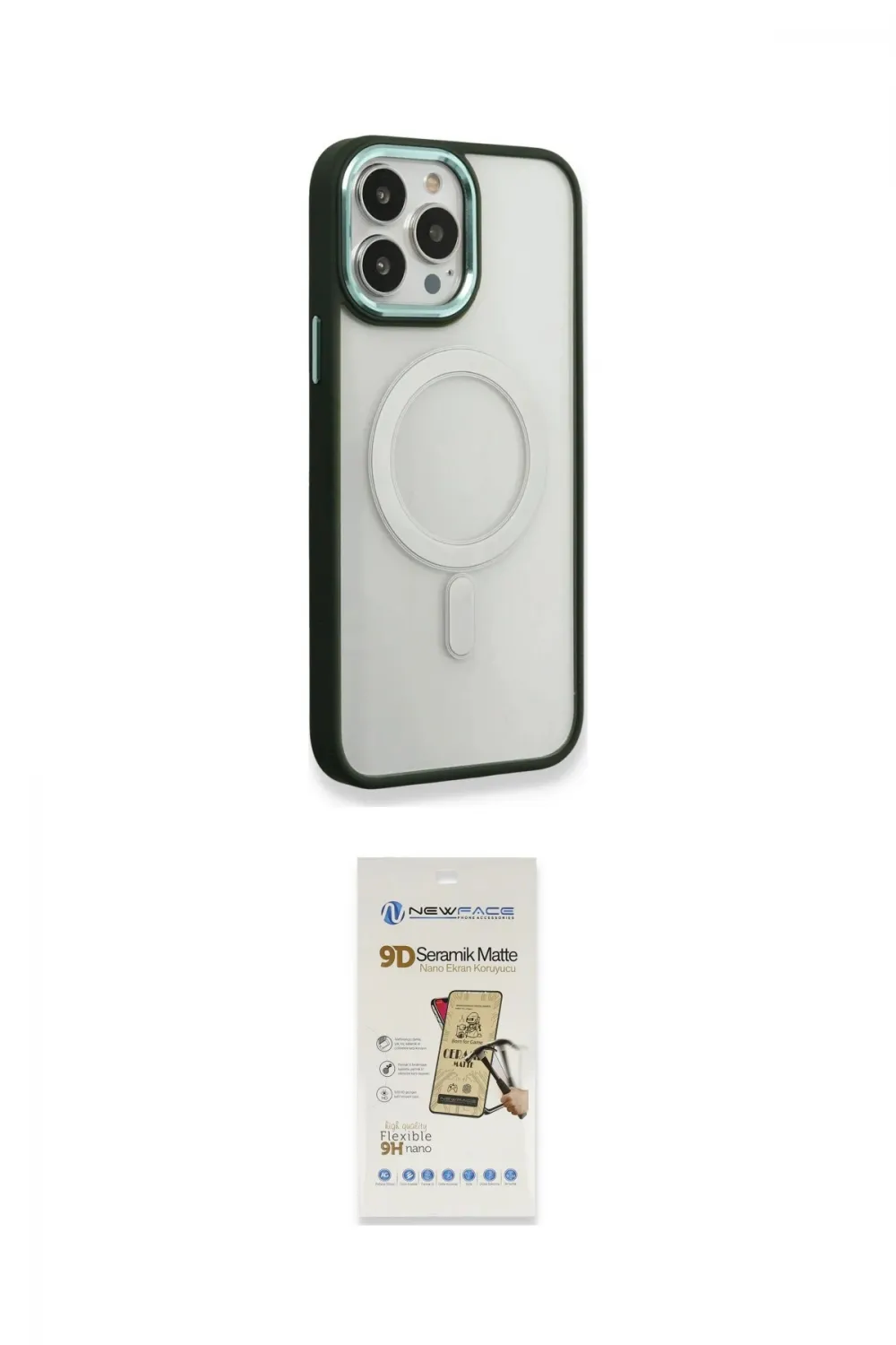 ieg™ iPhone 14 Pro Max Kılıf Yankı Işık Özel Seri - Siyah Mat Seramik Nano Ekran Koruyucu