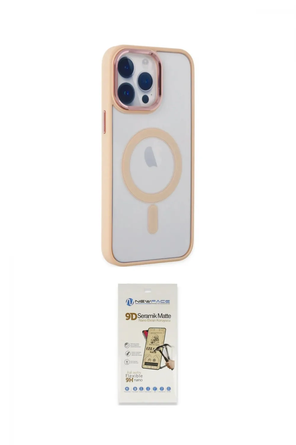 ieg™ iPhone 14 Pro Max Kılıf Yankı Işık Özel Seri - Siyah Mat Seramik Nano Ekran Koruyucu