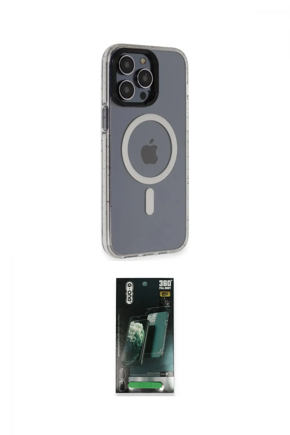 ieg™ iPhone 14 Pro Max Kılıf Yankı Işık Prime - Şeffaf 360 Full Body Arka Koruyucu