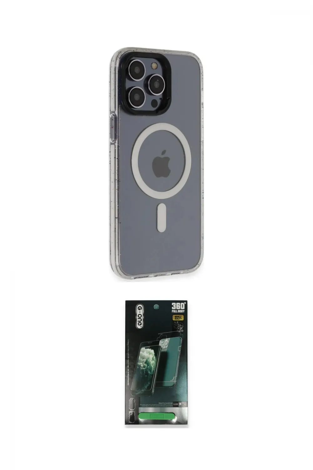 ieg™ iPhone 14 Pro Max Kılıf Yankı Işık Prime - Şeffaf 360 Full Body Arka Koruyucu