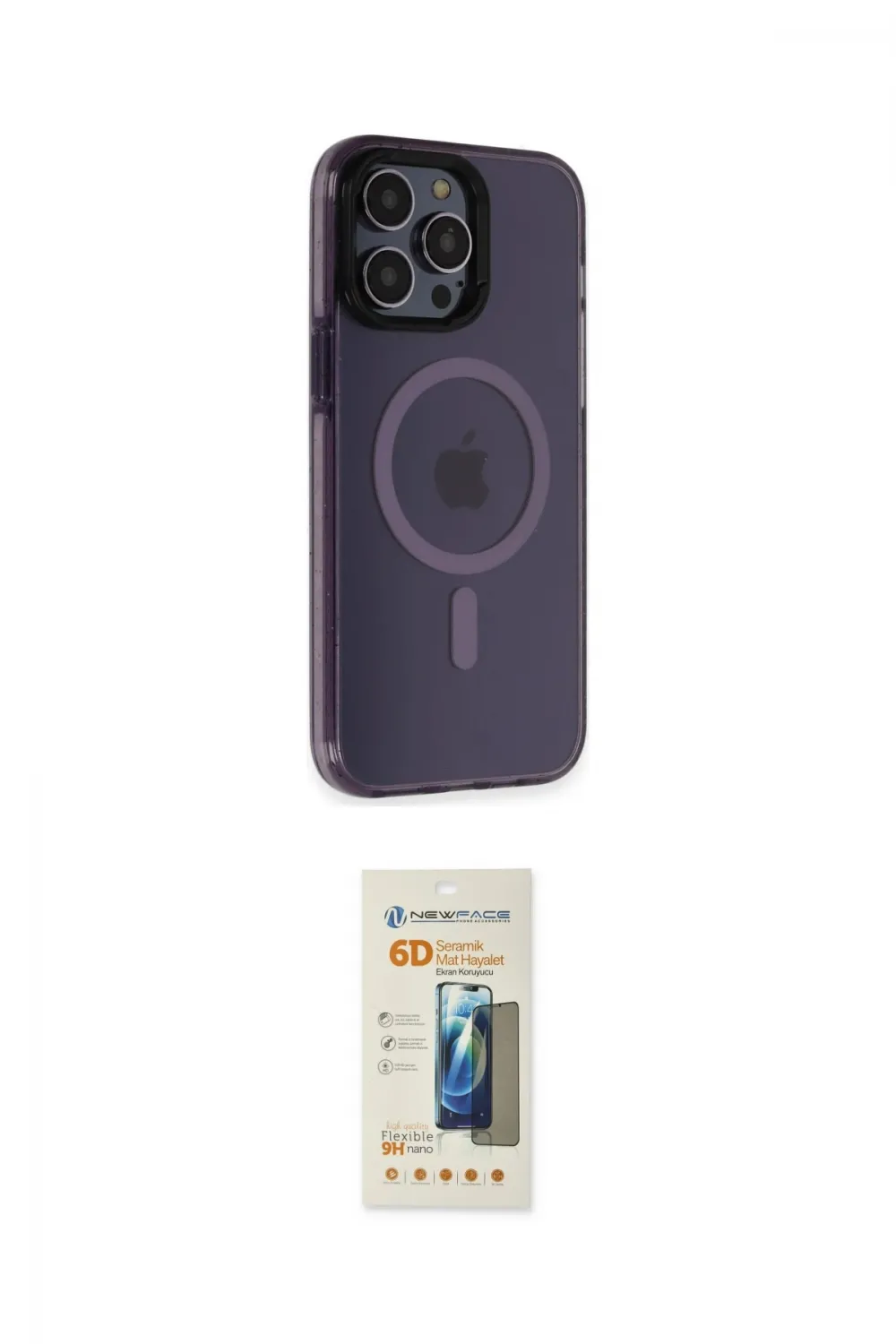 ieg™ iPhone 14 Pro Max Kılıf Yankı Işık Prime - Siyah 6D Mat Seramik Hayalet Nano Ekran Koruyucu