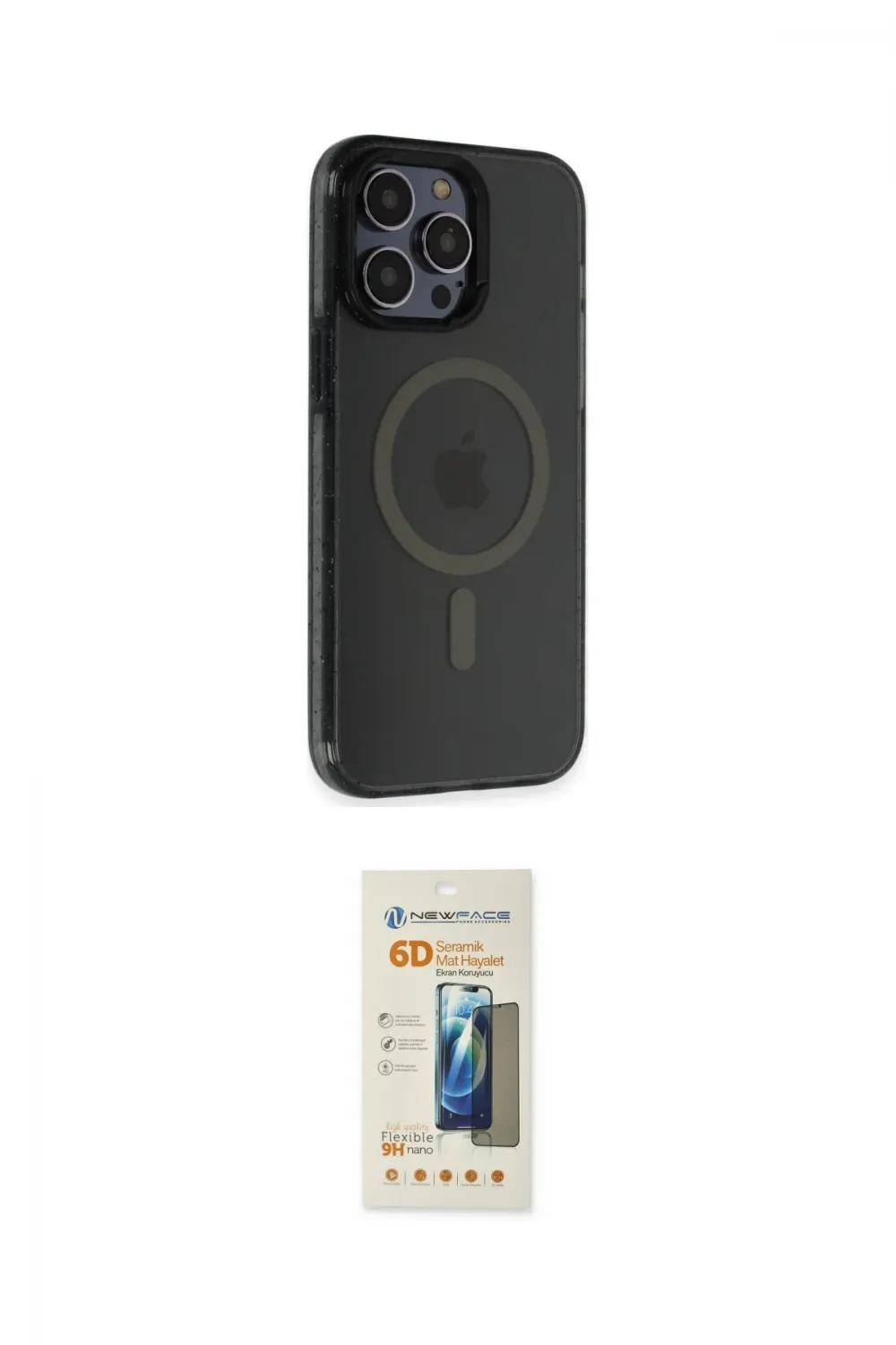 ieg™ iPhone 14 Pro Max Kılıf Yankı Işık Prime - Siyah 6D Mat Seramik Hayalet Nano Ekran Koruyucu