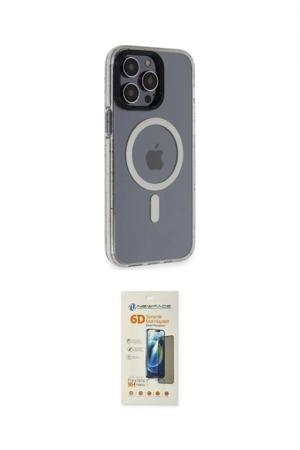 ieg™ iPhone 14 Pro Max Kılıf Yankı Işık Prime - Siyah 6D Mat Seramik Hayalet Nano Ekran Koruyucu
