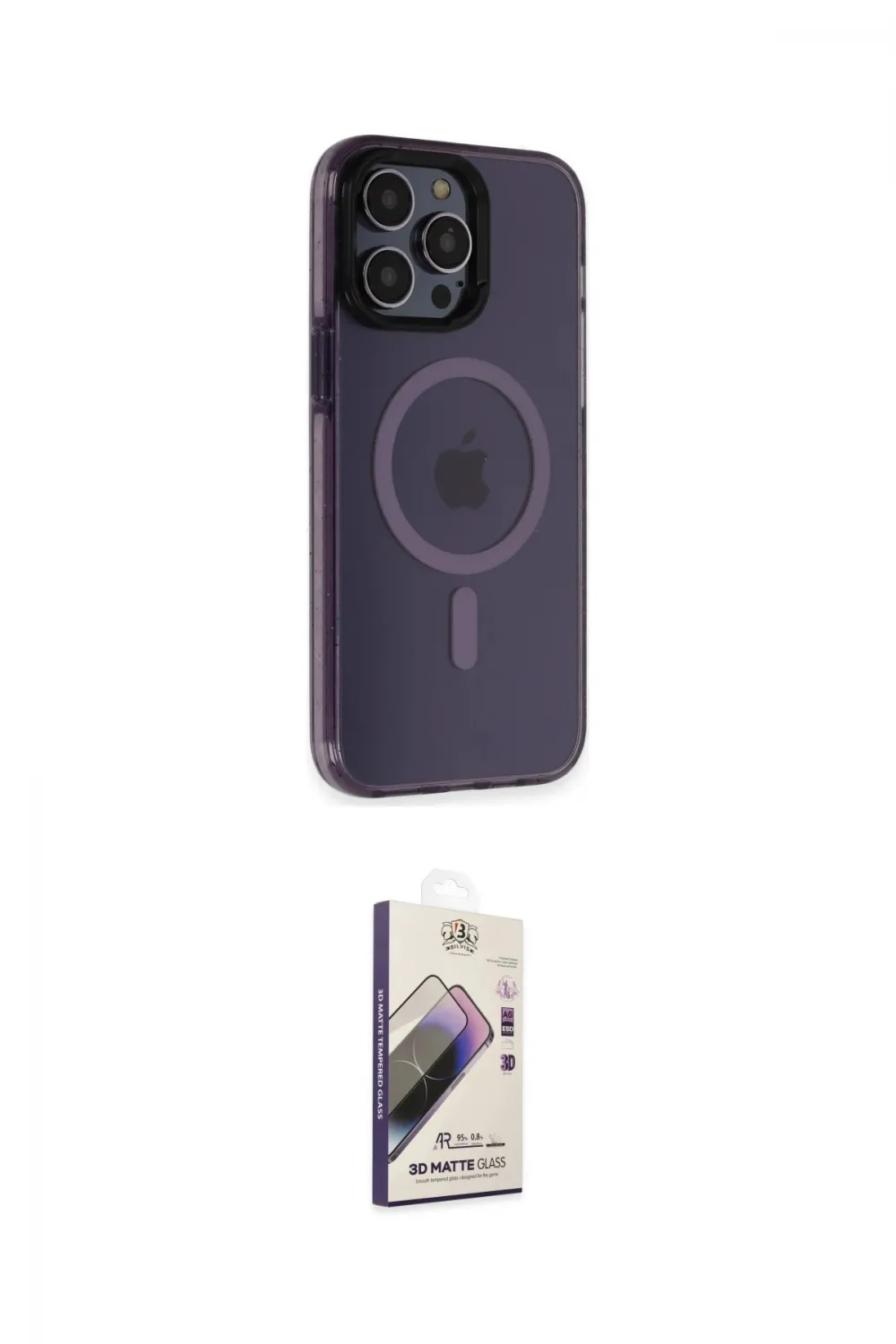 ieg™ iPhone 14 Pro Max Kılıf Yankı Işık Prime - Siyah Bilvis 3D Mat Cam Ekran Koruyucu