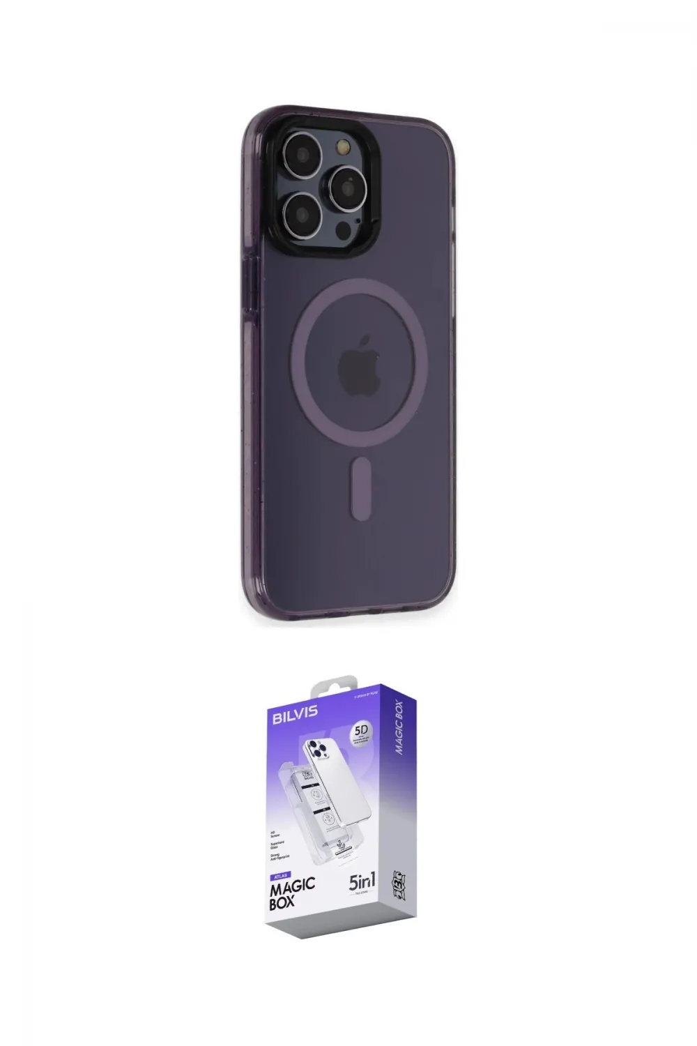 ieg™ iPhone 14 Pro Max Kılıf Yankı Işık Prime - Siyah Bilvis 5in1 3D Magic Cam Ekran Koruyucu