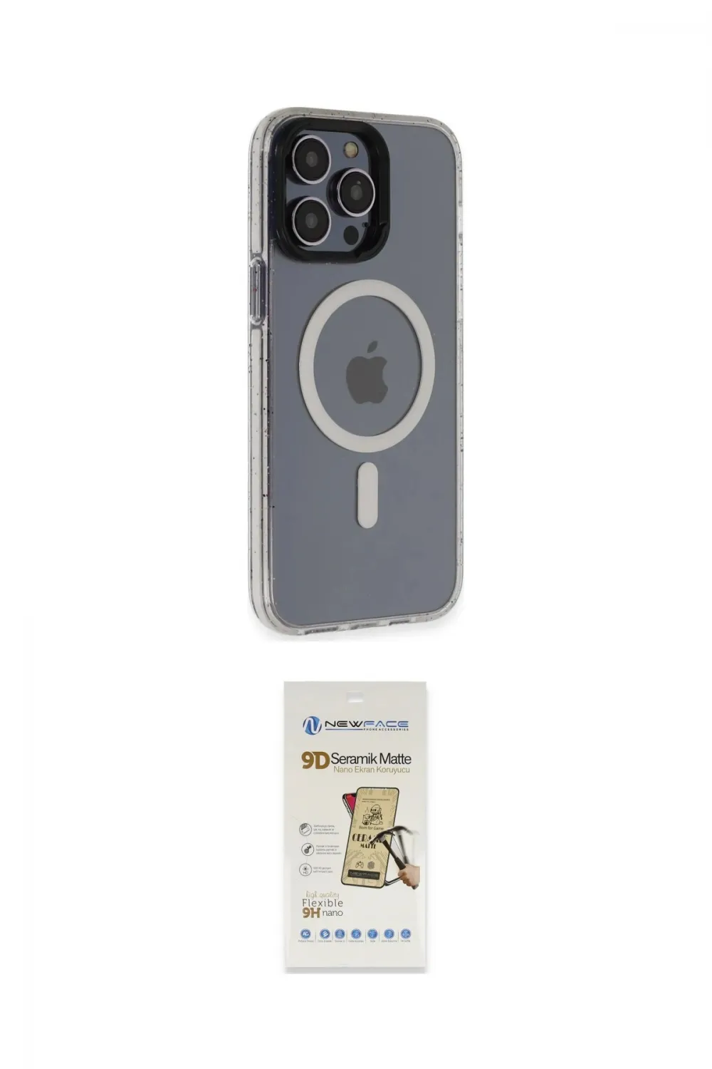 ieg™ iPhone 14 Pro Max Kılıf Yankı Işık Prime - Siyah Mat Seramik Nano Ekran Koruyucu