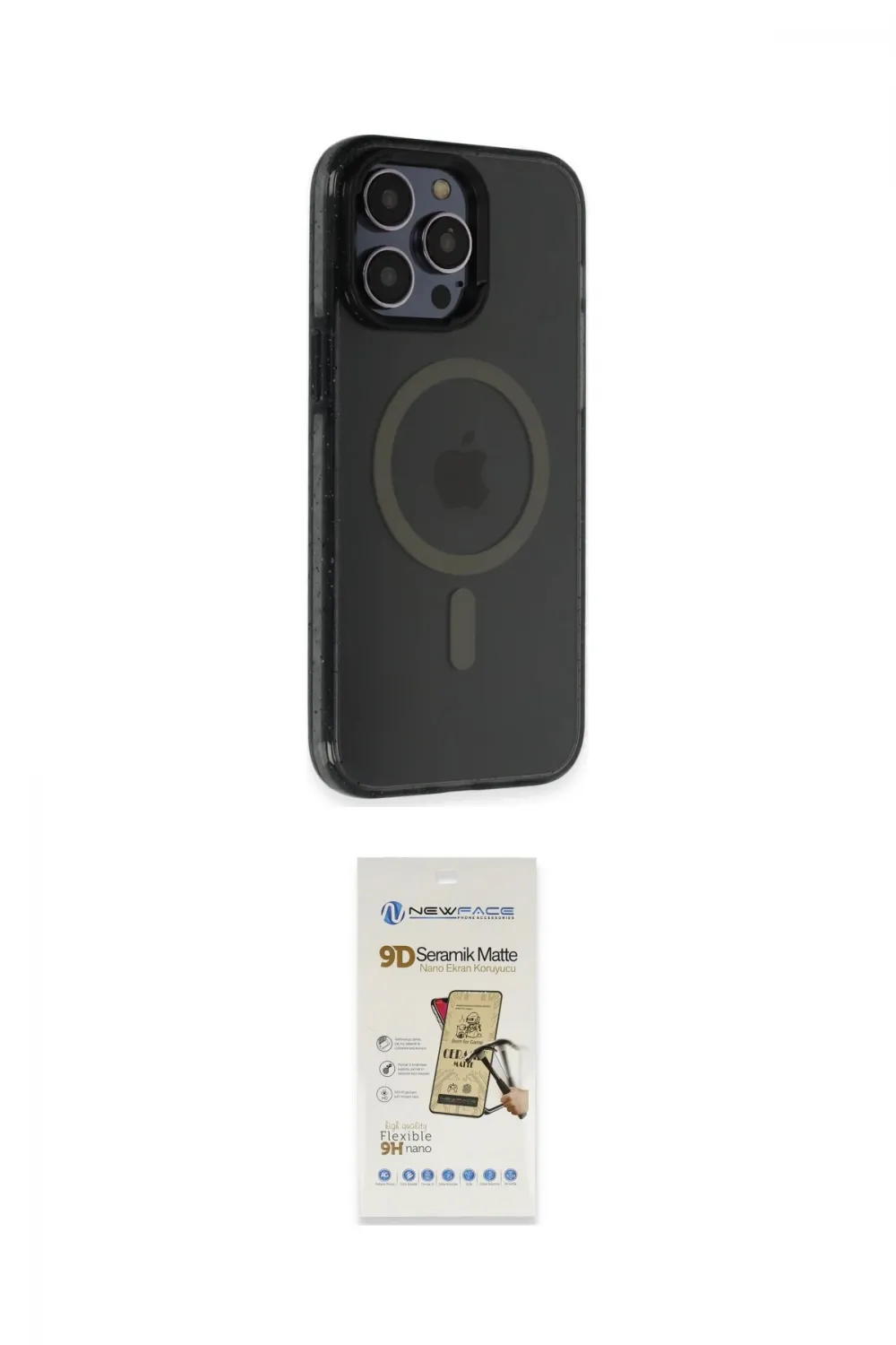 ieg™ iPhone 14 Pro Max Kılıf Yankı Işık Prime - Siyah Mat Seramik Nano Ekran Koruyucu