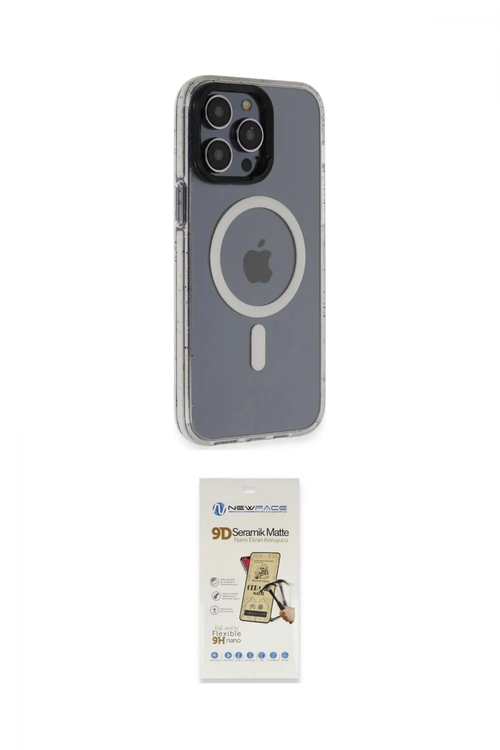 ieg™ iPhone 14 Pro Max Kılıf Yankı Işık Prime - Siyah Mat Seramik Nano Ekran Koruyucu