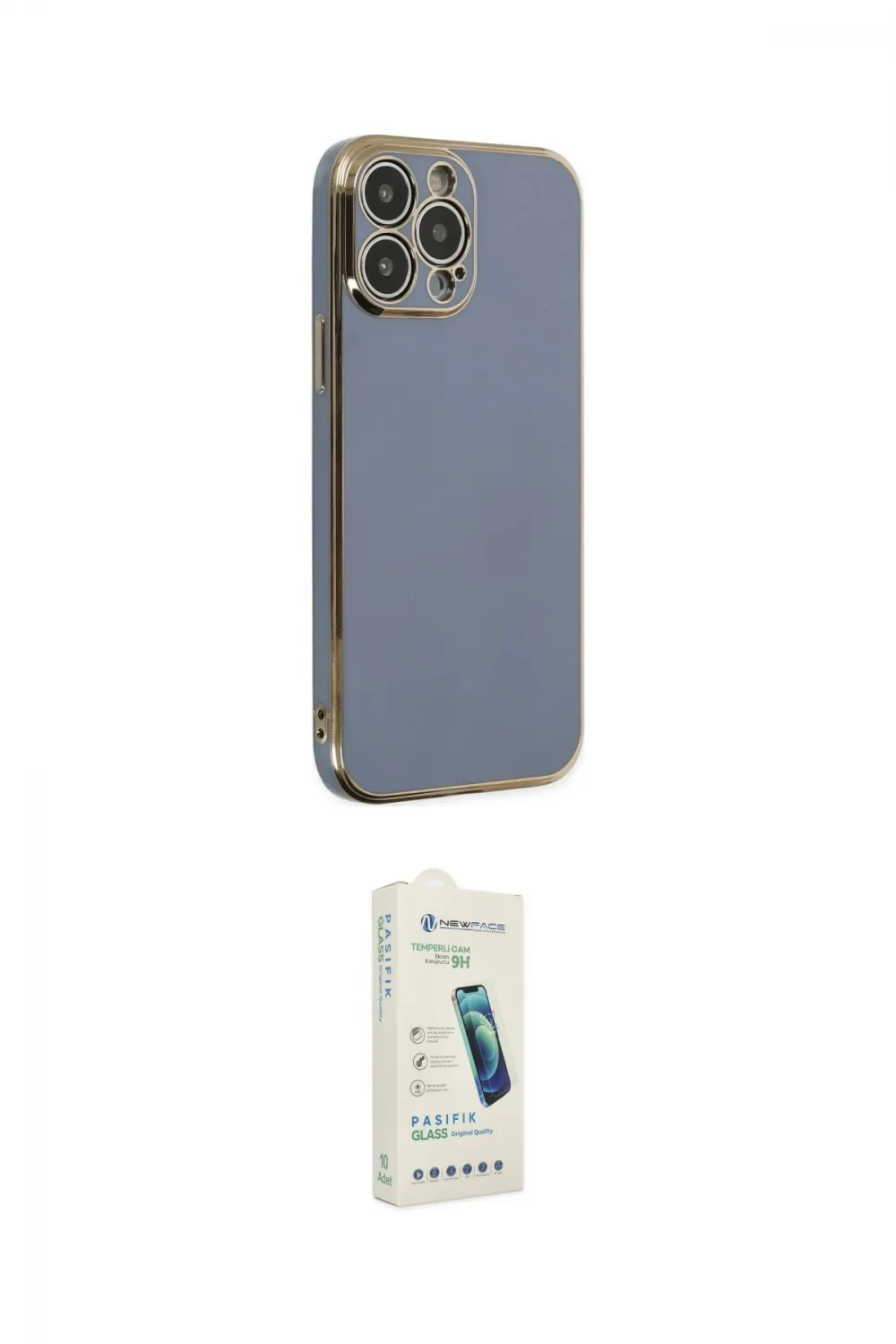 ieg™ iPhone 14 Pro Max Kılıf Yankı Serisi - Şeffaf Pasifik Cam Ekran Koruyucu