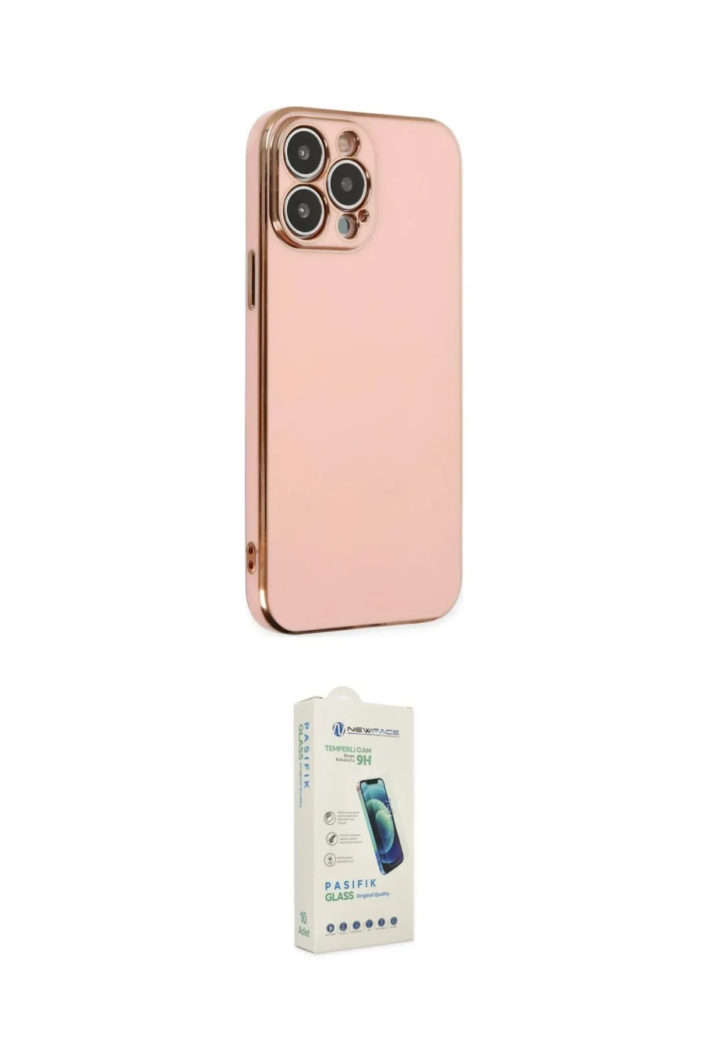 ieg™ iPhone 14 Pro Max Kılıf Yankı Serisi - Şeffaf Pasifik Cam Ekran Koruyucu