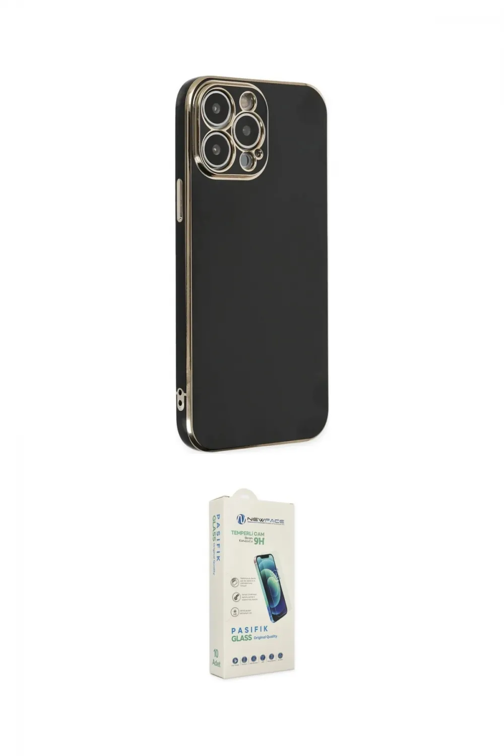 ieg™ iPhone 14 Pro Max Kılıf Yankı Serisi - Şeffaf Pasifik Cam Ekran Koruyucu