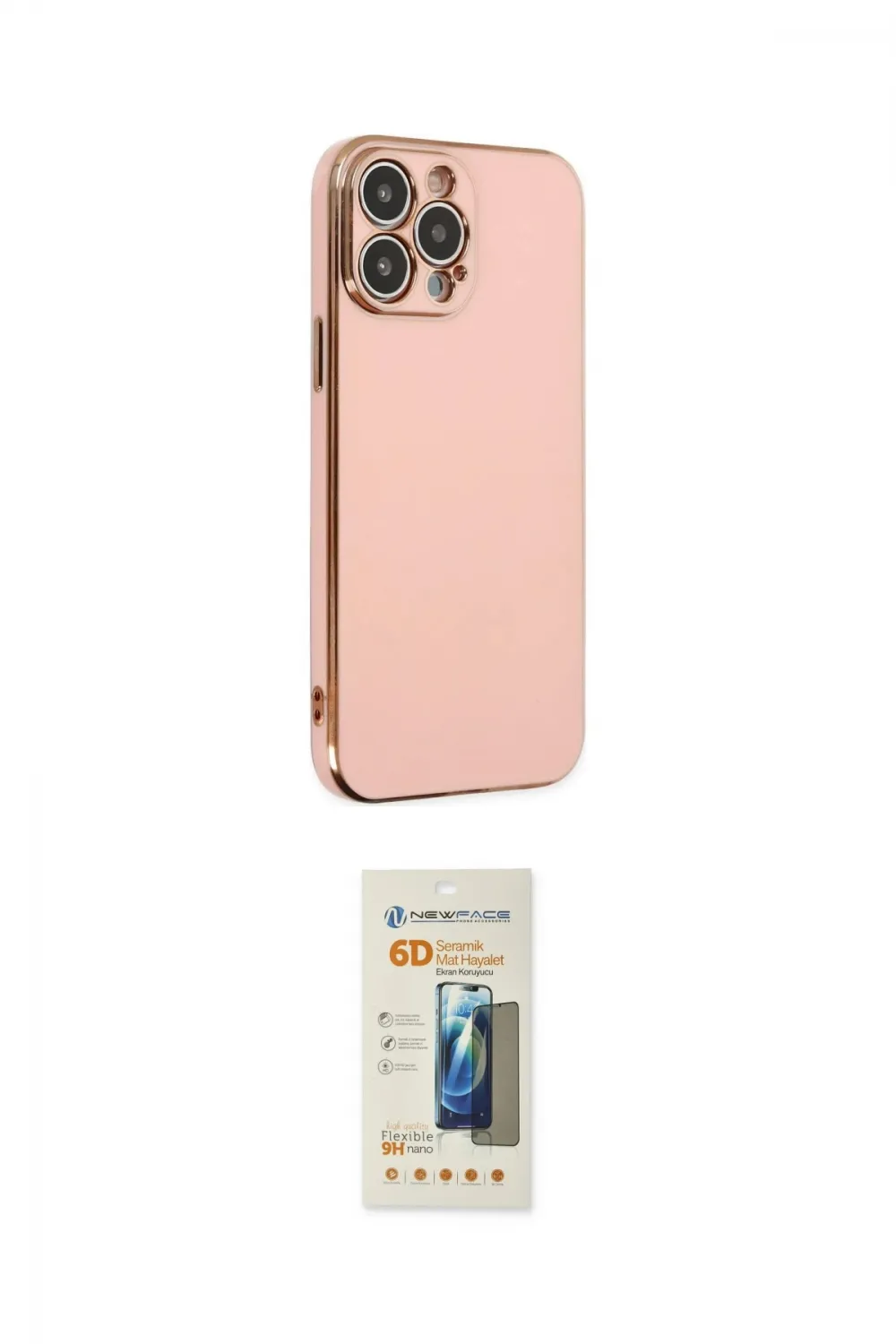 ieg™ iPhone 14 Pro Max Kılıf Yankı Serisi - Siyah 6D Mat Seramik Hayalet Nano Ekran Koruyucu