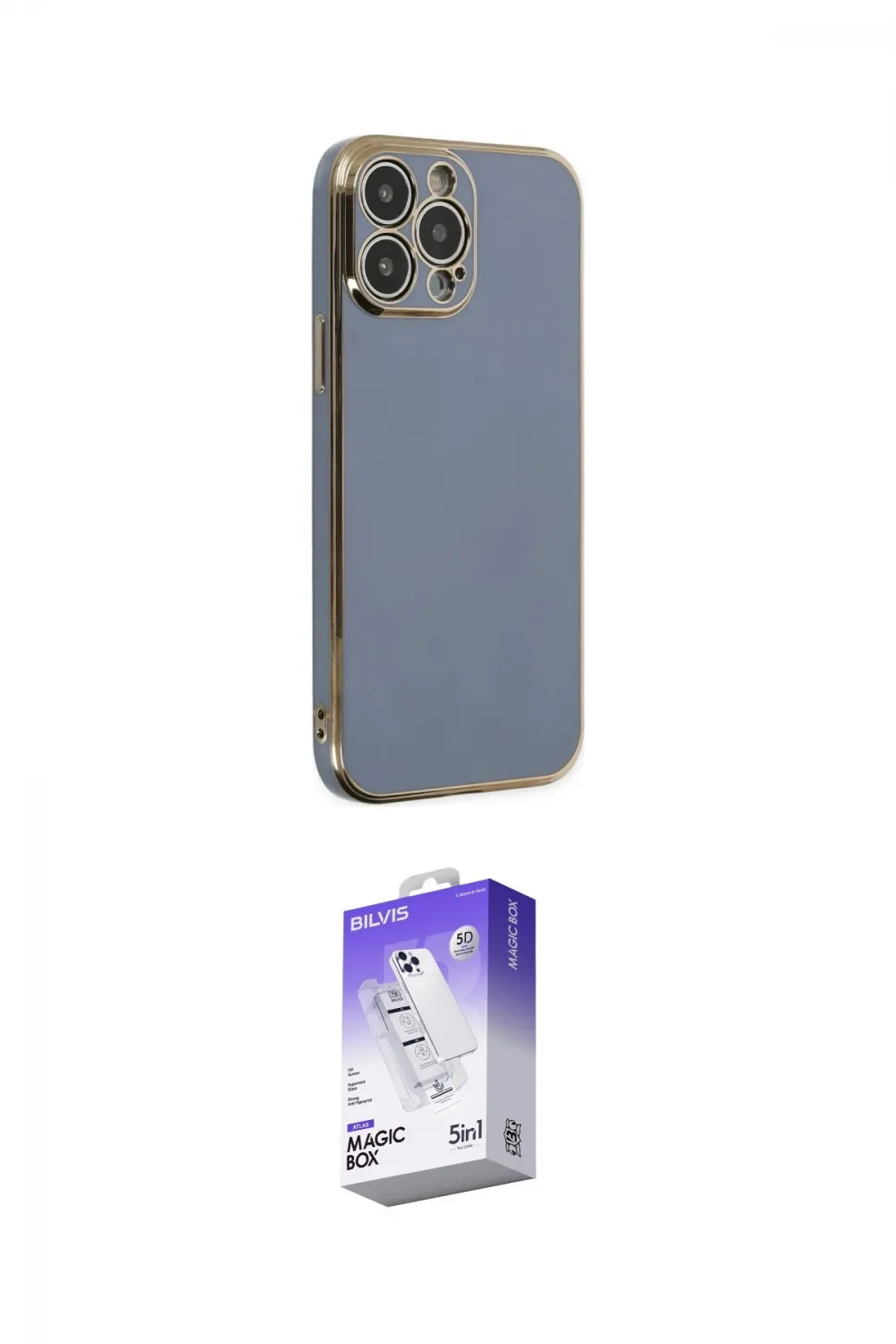 ieg™ iPhone 14 Pro Max Kılıf Yankı Serisi - Siyah Bilvis 5in1 3D Magic Cam Ekran Koruyucu