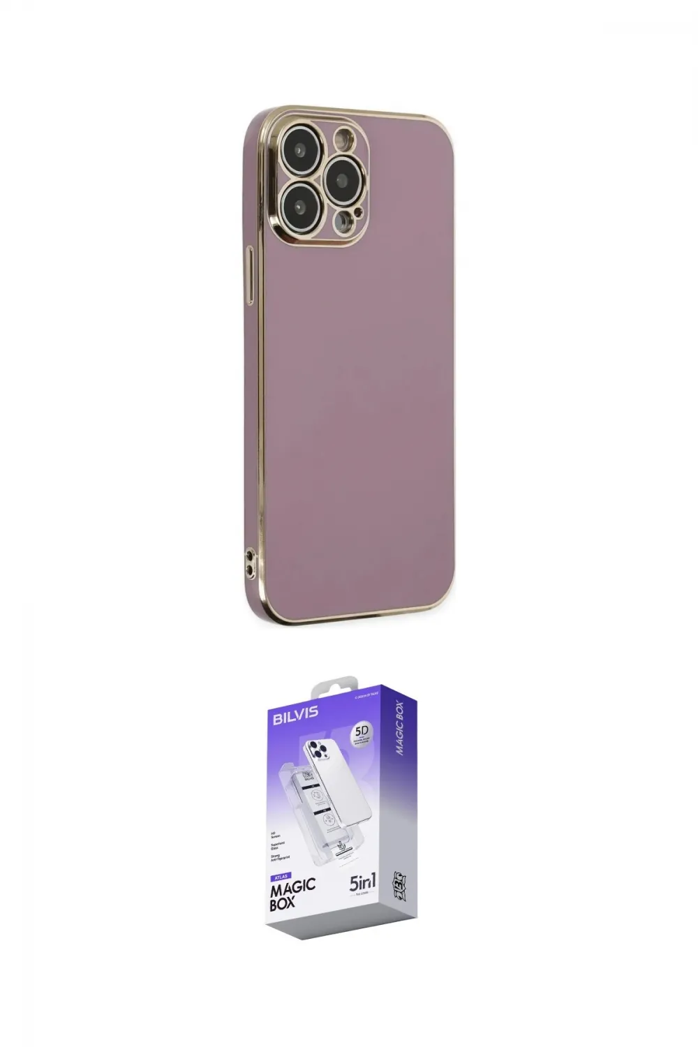 ieg™ iPhone 14 Pro Max Kılıf Yankı Serisi - Siyah Bilvis 5in1 3D Magic Cam Ekran Koruyucu