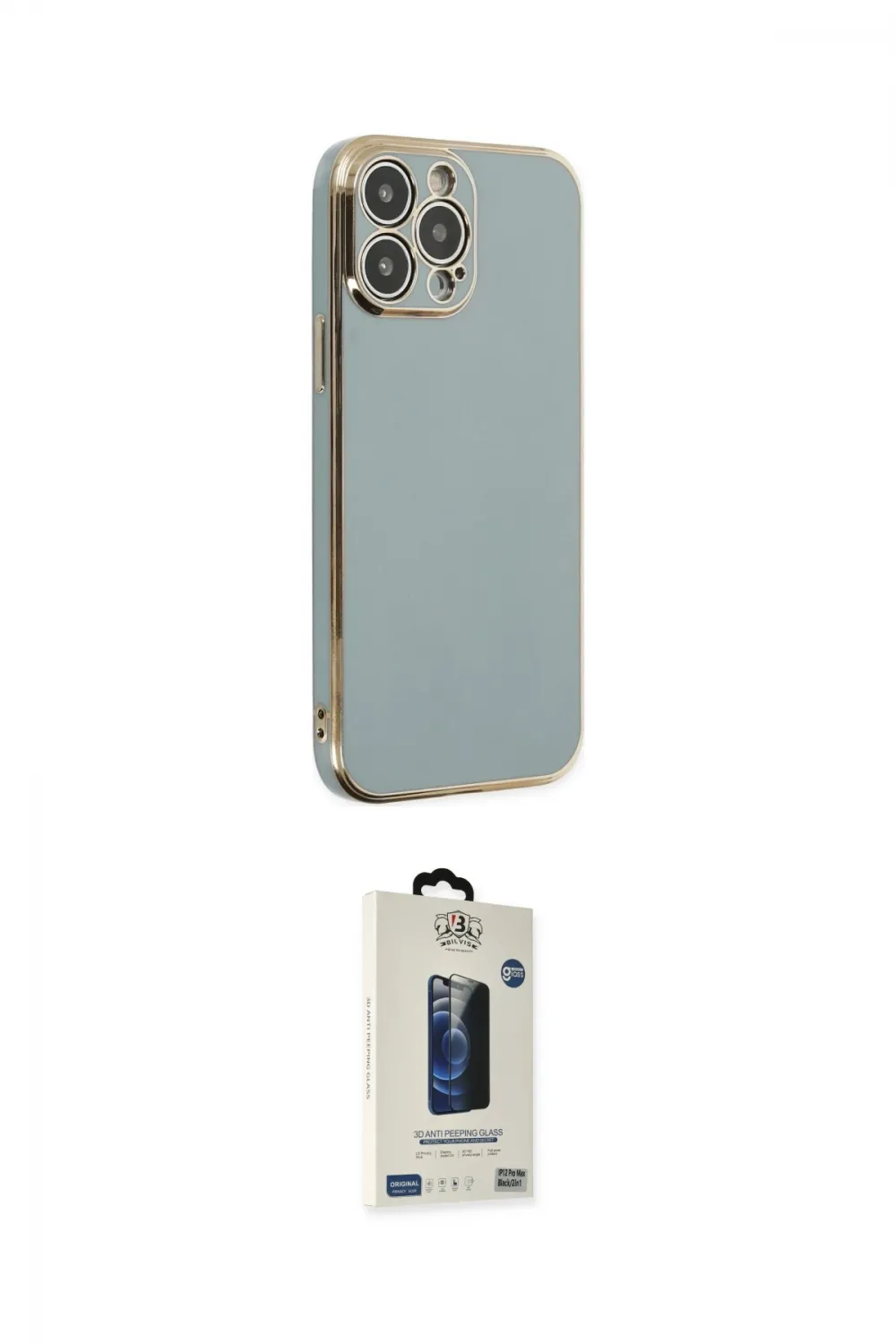ieg™ iPhone 14 Pro Max Kılıf Yankı Serisi - Siyah Bilvis Hayalet Cam Ekran Koruyucu
