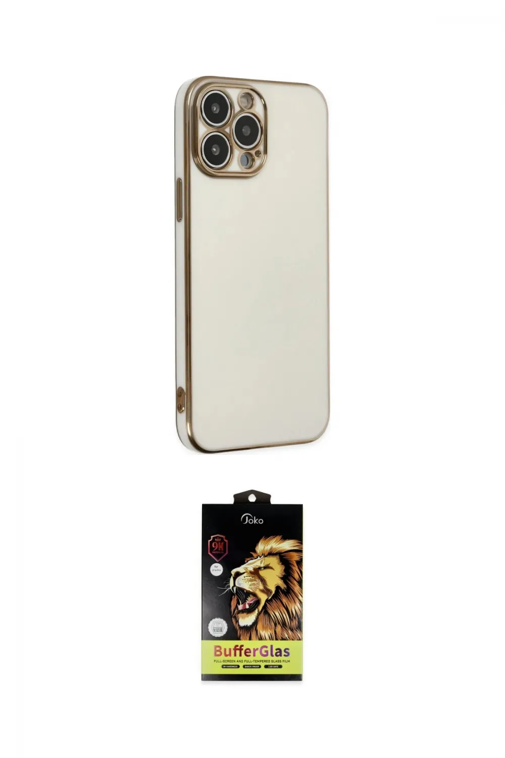 ieg™ iPhone 14 Pro Max Kılıf Yankı Serisi - Siyah Buffer Cam Ekran Koruyucu