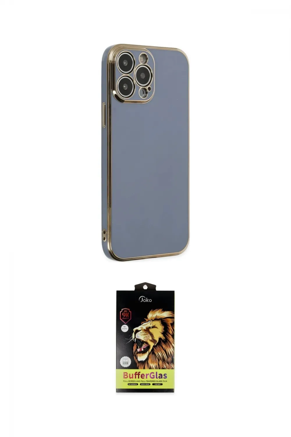 ieg™ iPhone 14 Pro Max Kılıf Yankı Serisi - Siyah Buffer Cam Ekran Koruyucu