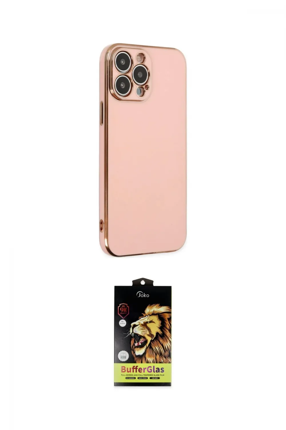 ieg™ iPhone 14 Pro Max Kılıf Yankı Serisi - Siyah Buffer Cam Ekran Koruyucu