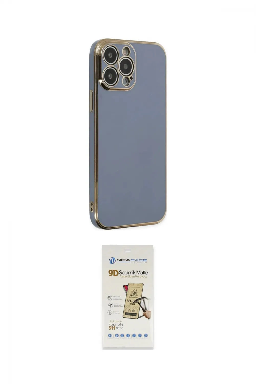 ieg™ iPhone 14 Pro Max Kılıf Yankı Serisi - Siyah Mat Seramik Nano Ekran Koruyucu