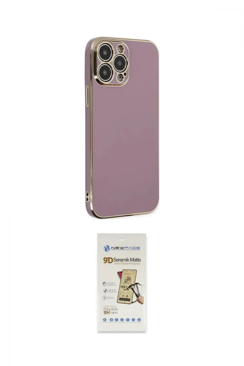 ieg™ iPhone 14 Pro Max Kılıf Yankı Serisi - Siyah Mat Seramik Nano Ekran Koruyucu