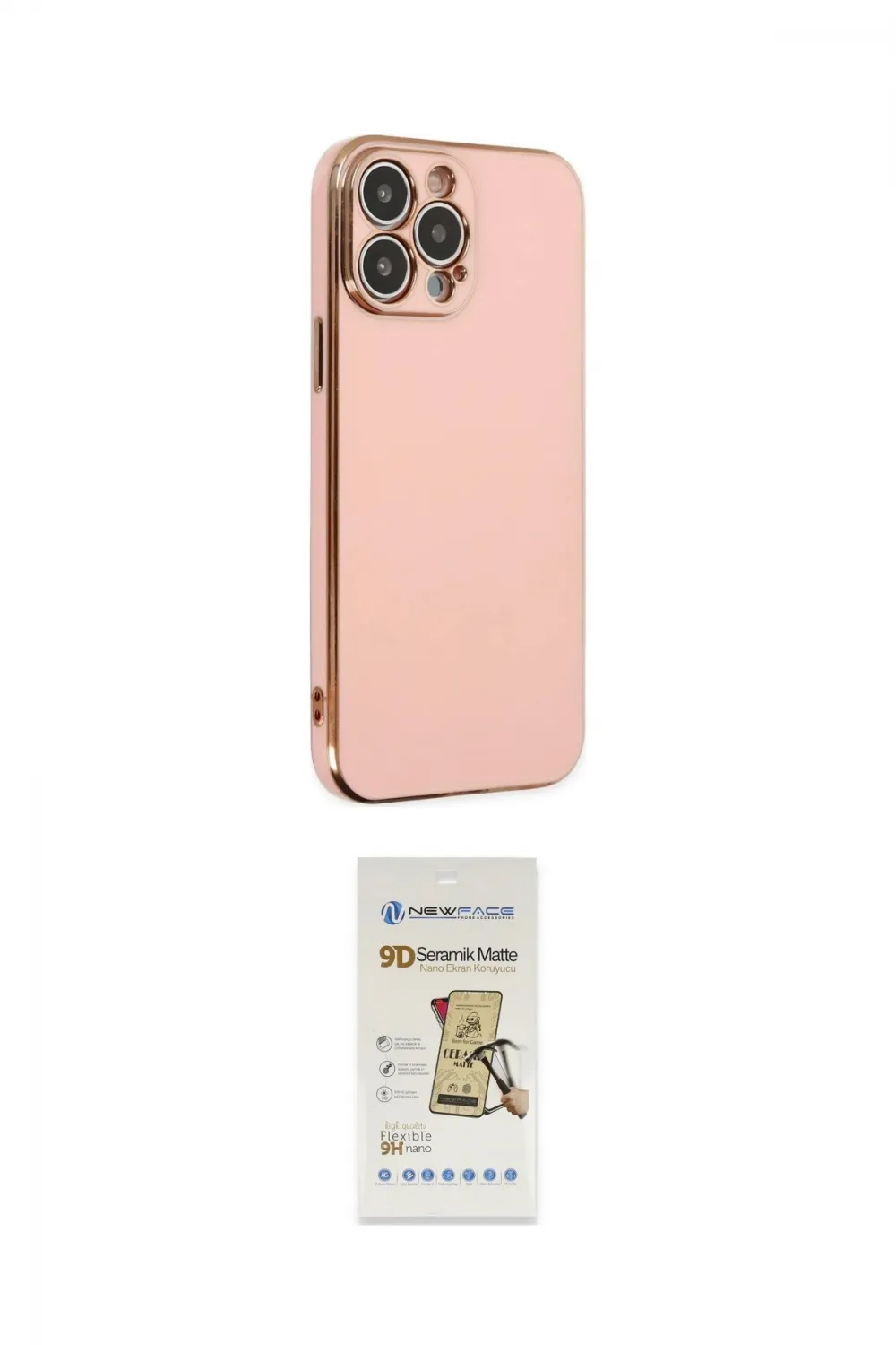ieg™ iPhone 14 Pro Max Kılıf Yankı Serisi - Siyah Mat Seramik Nano Ekran Koruyucu