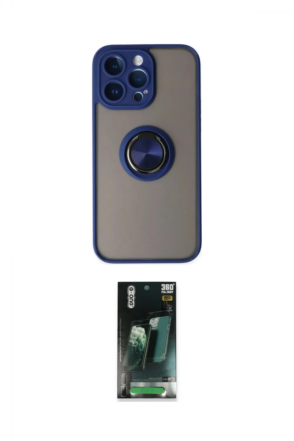 ieg™ iPhone 14 Pro Max Kılıf Yörünge Çizgi - Şeffaf 360 Full Body Arka Koruyucu