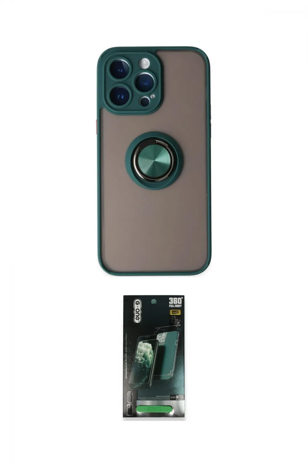ieg™ iPhone 14 Pro Max Kılıf Yörünge Çizgi - Şeffaf 360 Full Body Arka Koruyucu