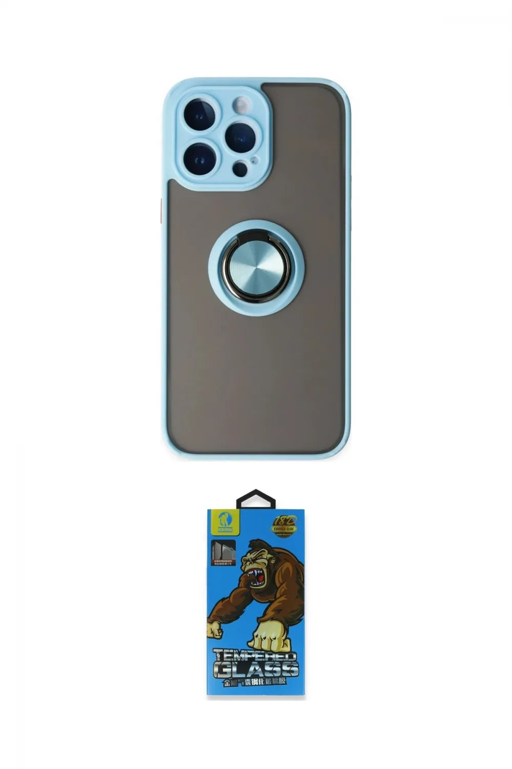ieg™ iPhone 14 Pro Max Kılıf Yörünge Çizgi - Siyah 18D Cam Ekran Koruyucu