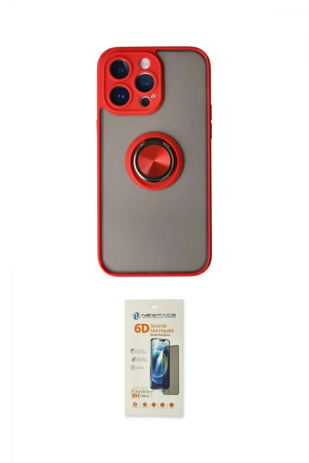 ieg™ iPhone 14 Pro Max Kılıf Yörünge Çizgi - Siyah 6D Mat Seramik Hayalet Nano Ekran Koruyucu